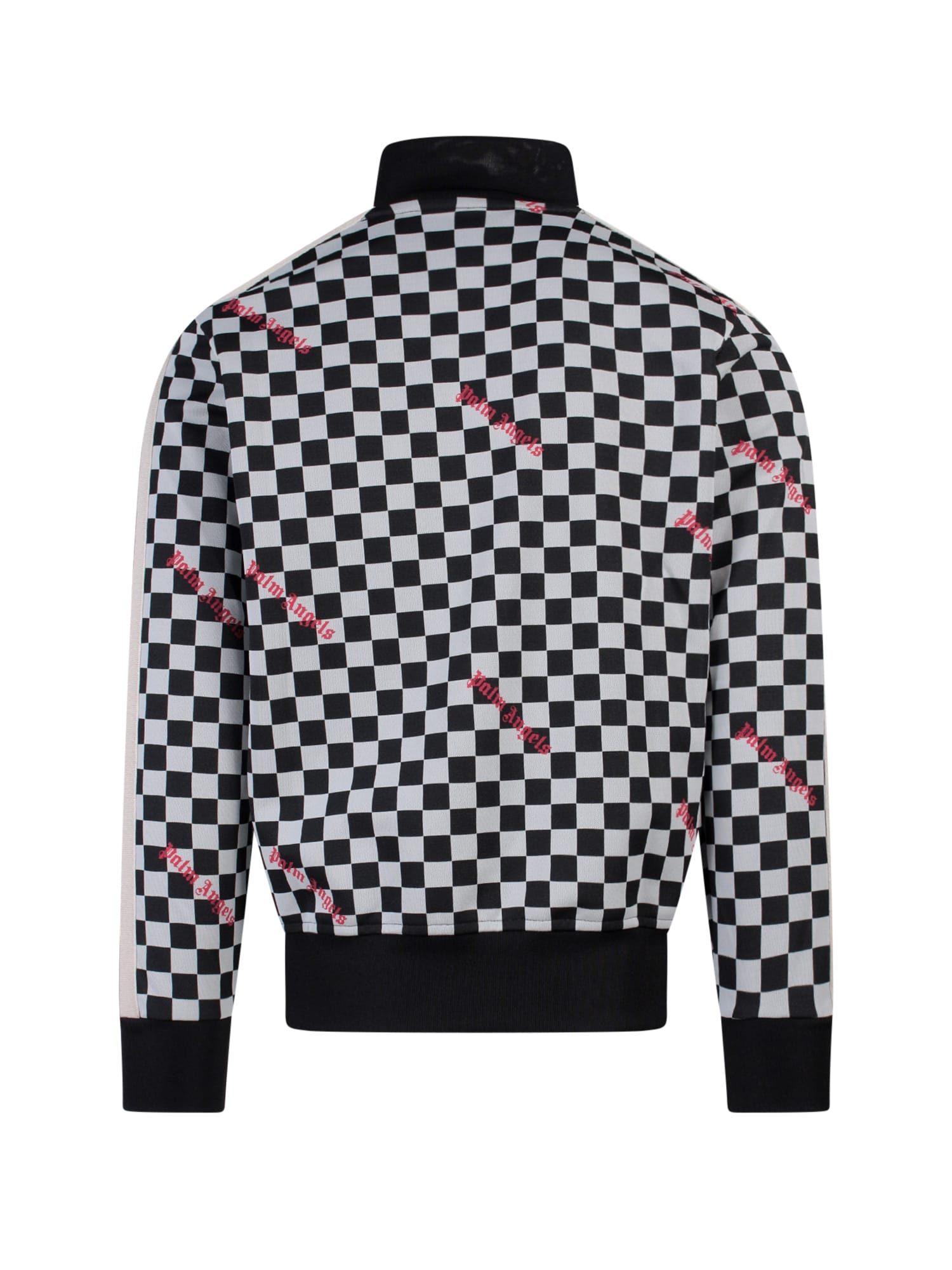 Palm Angels Men's Jacquard Damier Classic Track Jacket in Black/Red | US Size 36 - S | SS23 | Polyester