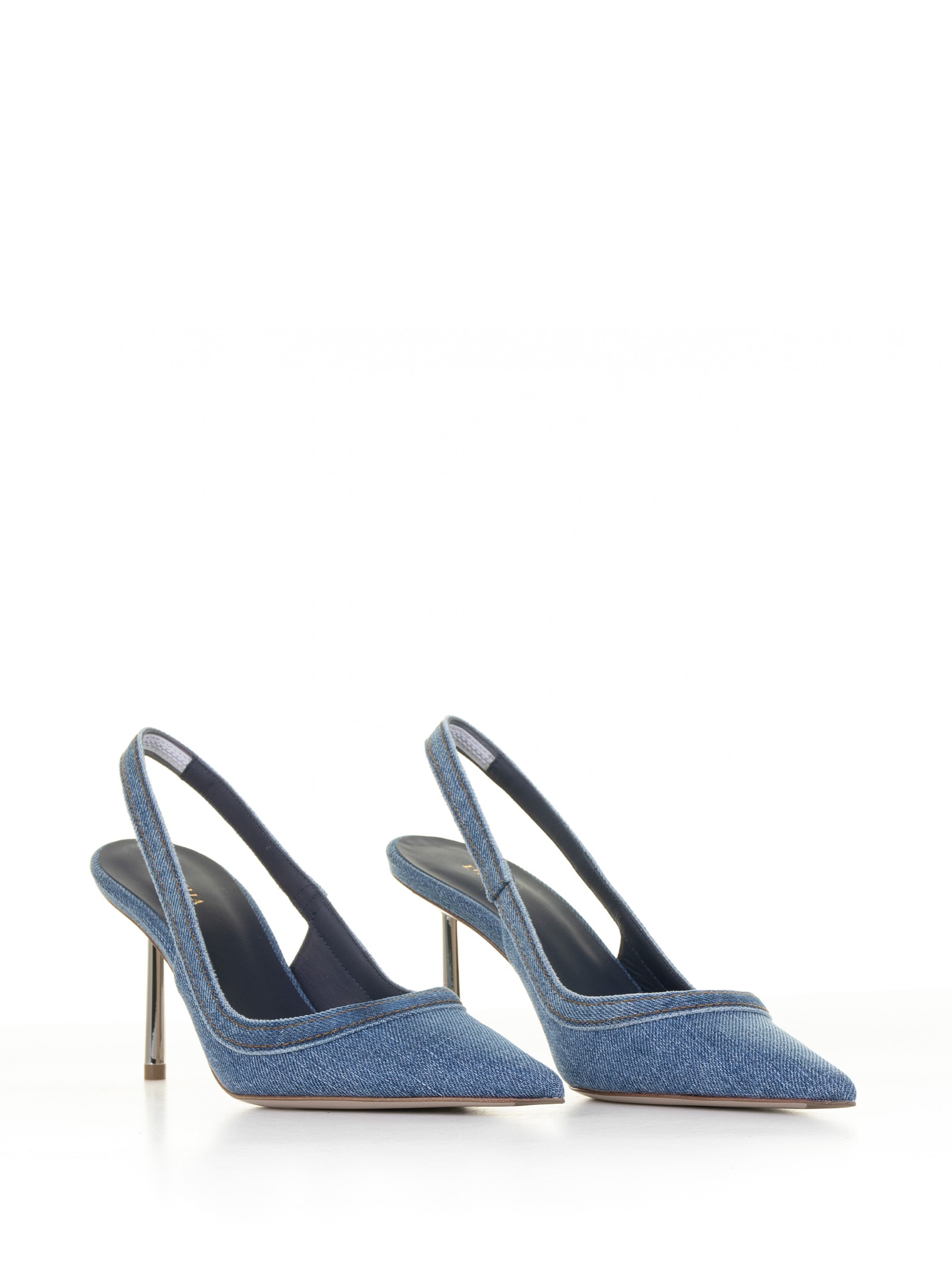Le Silla Bella Slingback Pumps In Blue Denim | italist