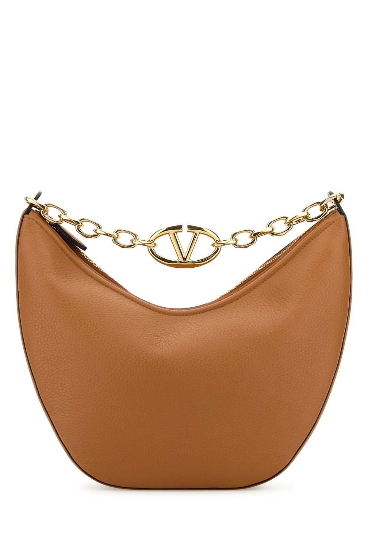 ハンドバッグ VALENTINO CAMEL LEATHER MEDIUM HOBO VLOGO MOON HANDBAG Valentino Garavani Camel Leather Medium Hobo Vlogo Moon