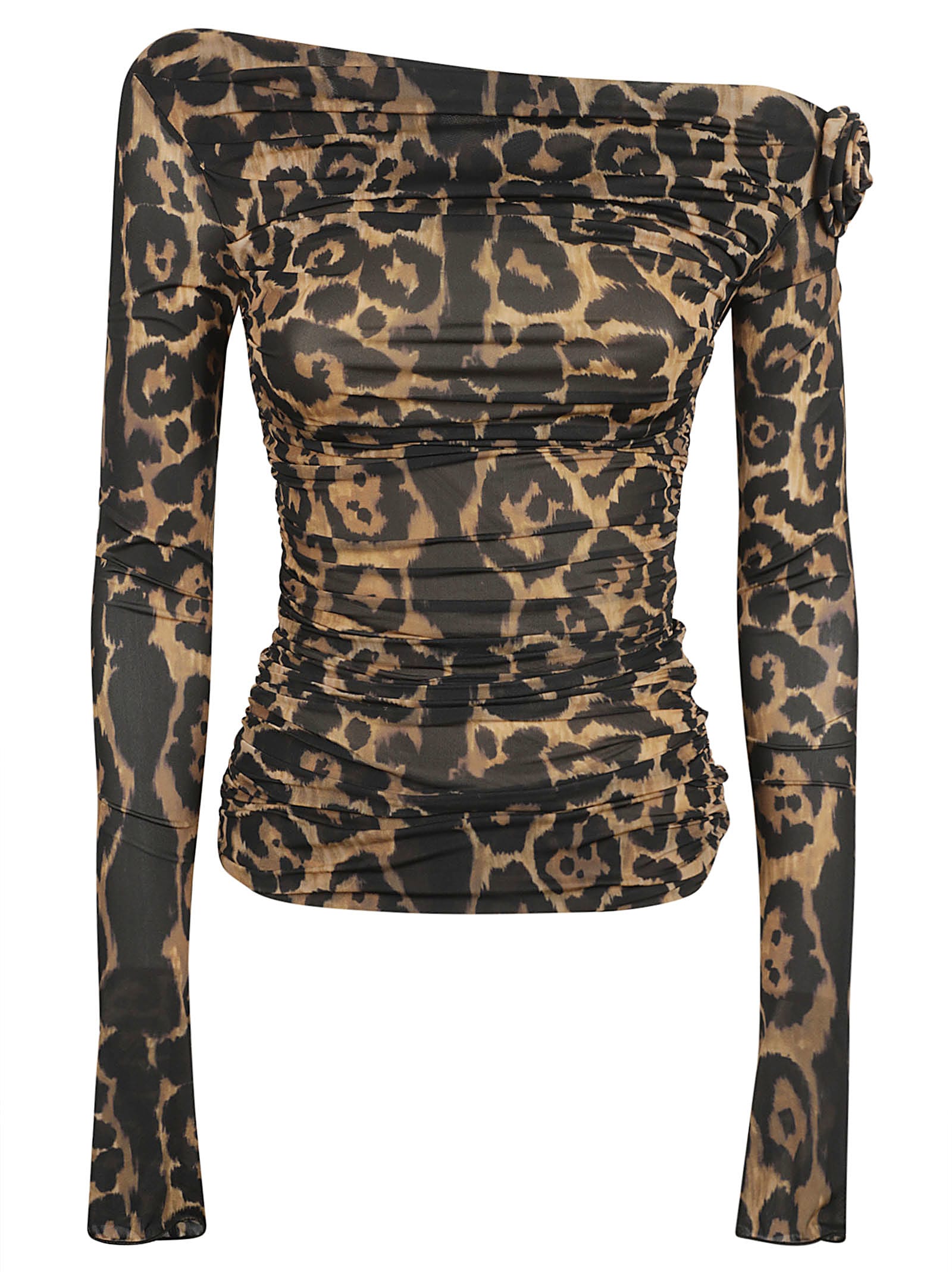 Blumarine Single-shoulder Animalier Print Slim Top トップス 通販