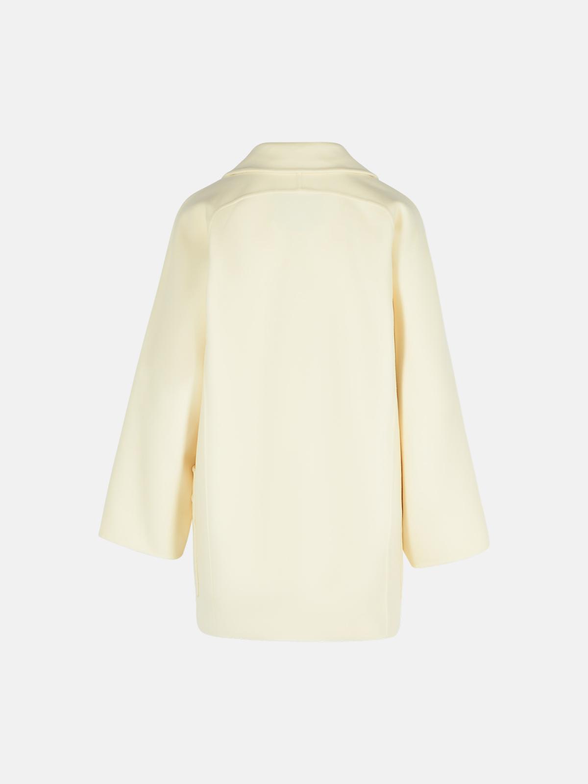Max Mara 'teddy Crop' White Wool Blend Coat | italist