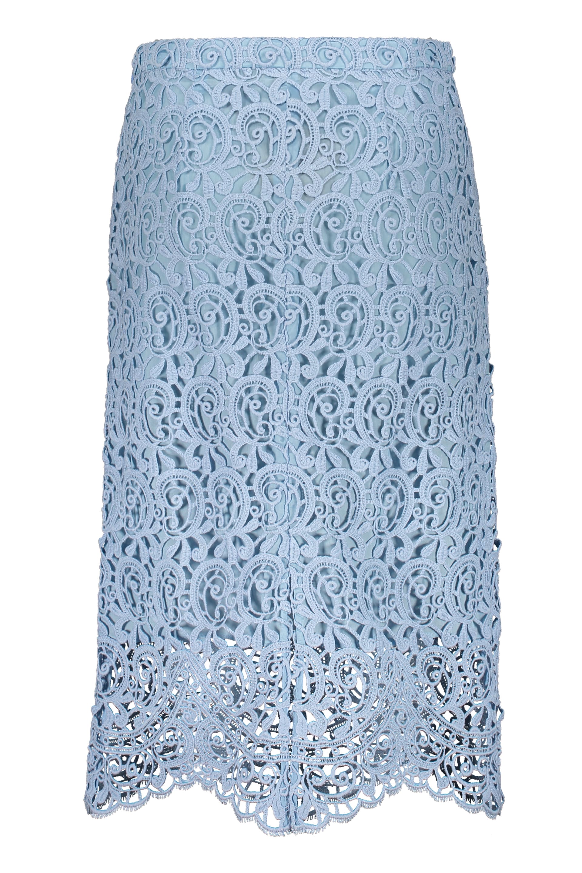 【送料&関税込】Burberry High Waist Lace Embroidered Midi Sk Burberry High Waist Lace Embroidered Midi Skirt | italist