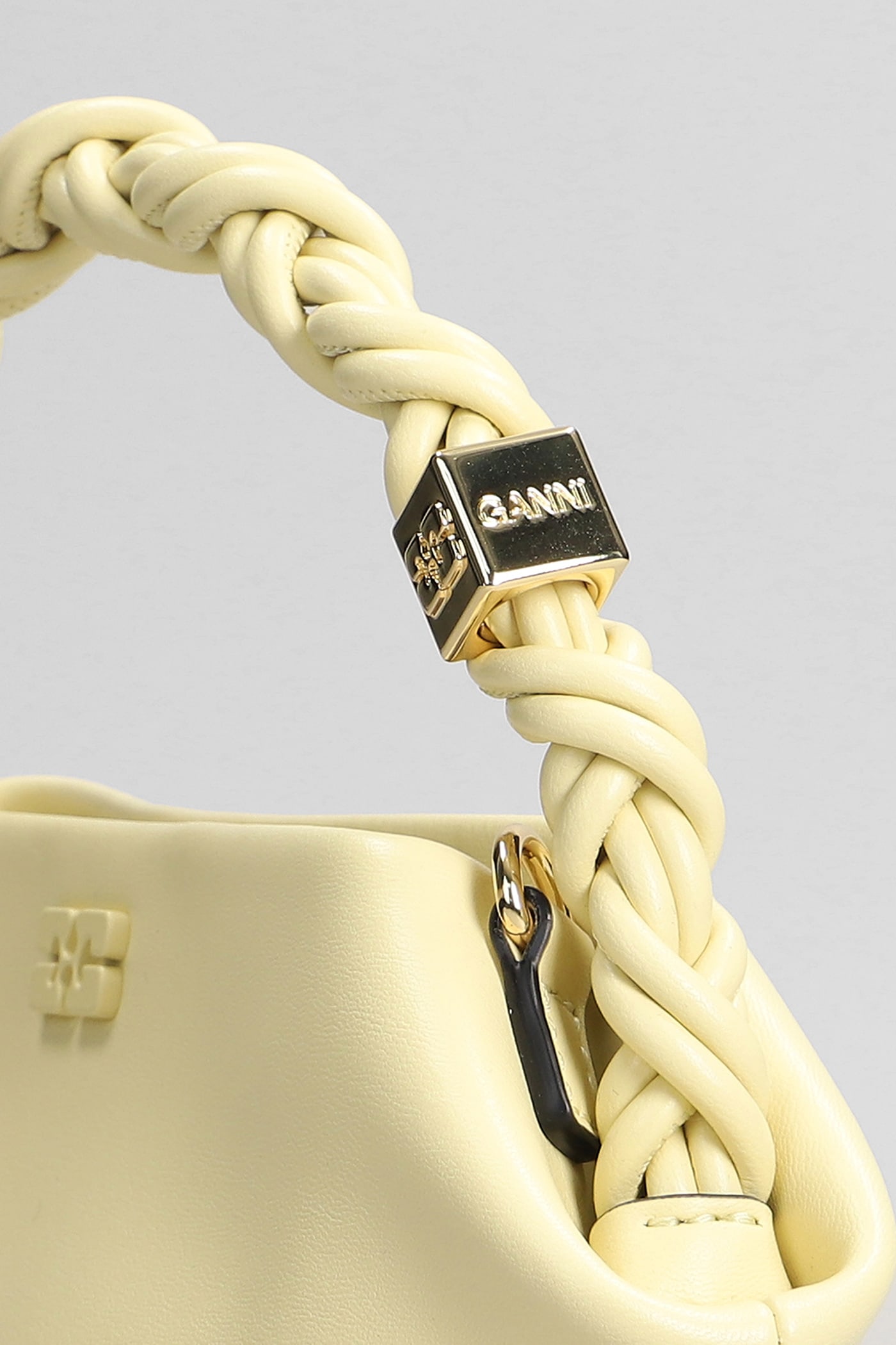 Ganni Bou Bag Mini Shoulder Bag In Yellow Leather | italist