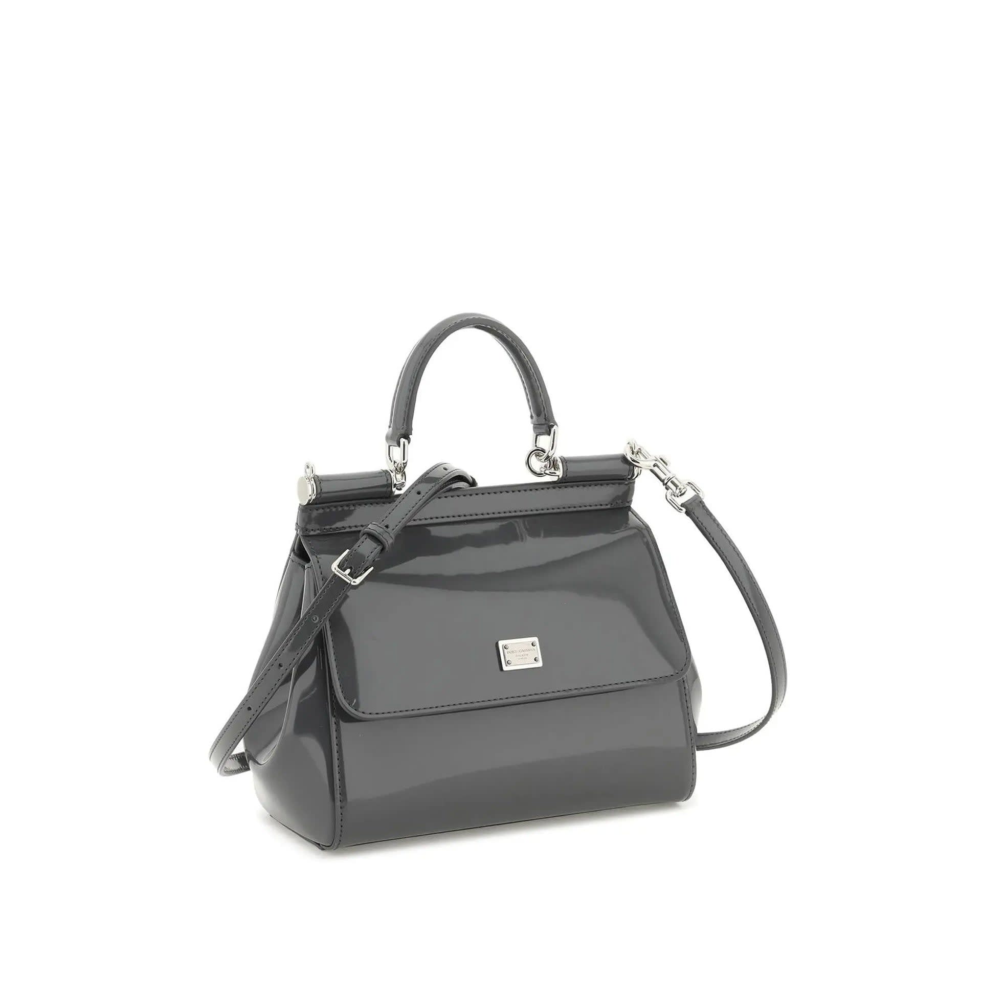 X Kim Sicily Small PVC Shoulder Bag in Black - Dolce Gabbana