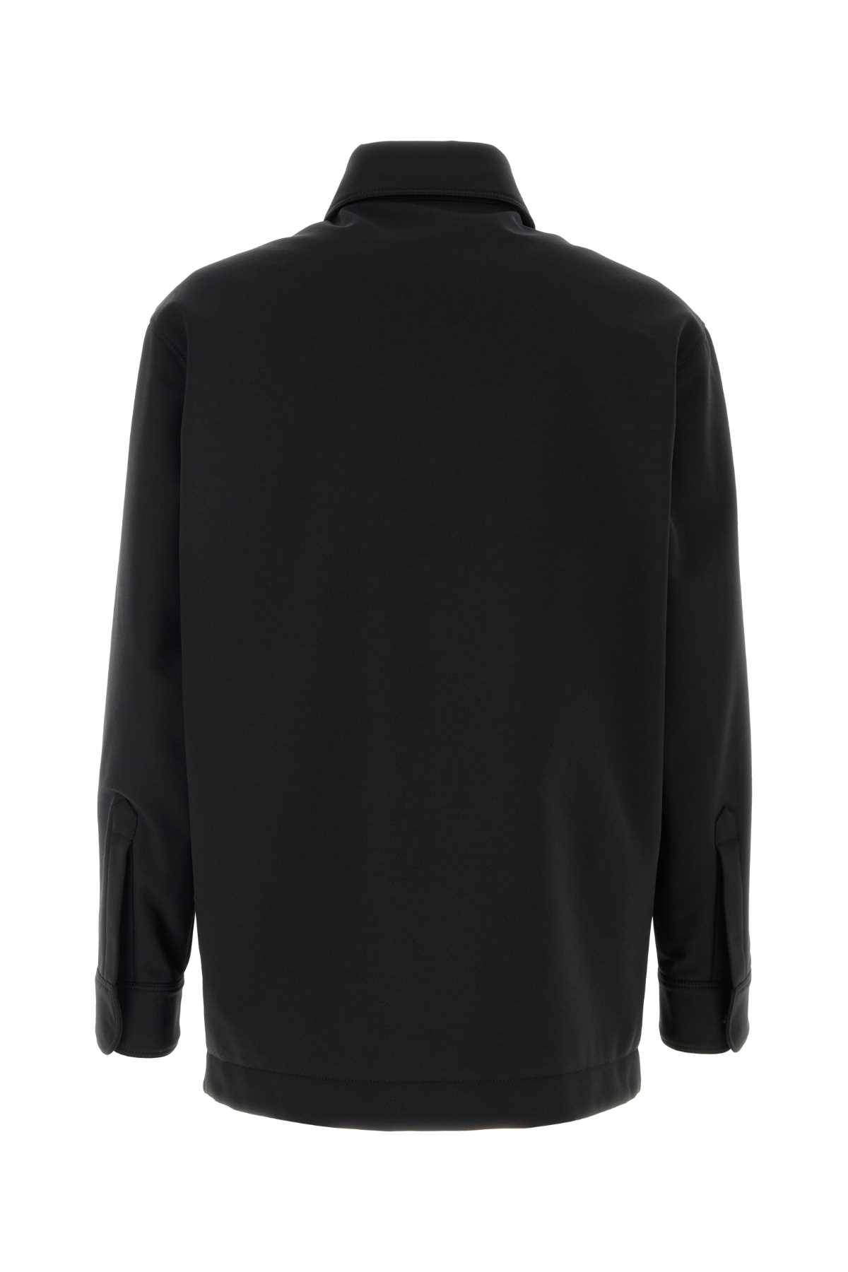 【関税&送料込】Fendi Black Wool Blend Coat Fendi Wool Fitted Double Breasted Mink Collar Jacket Black