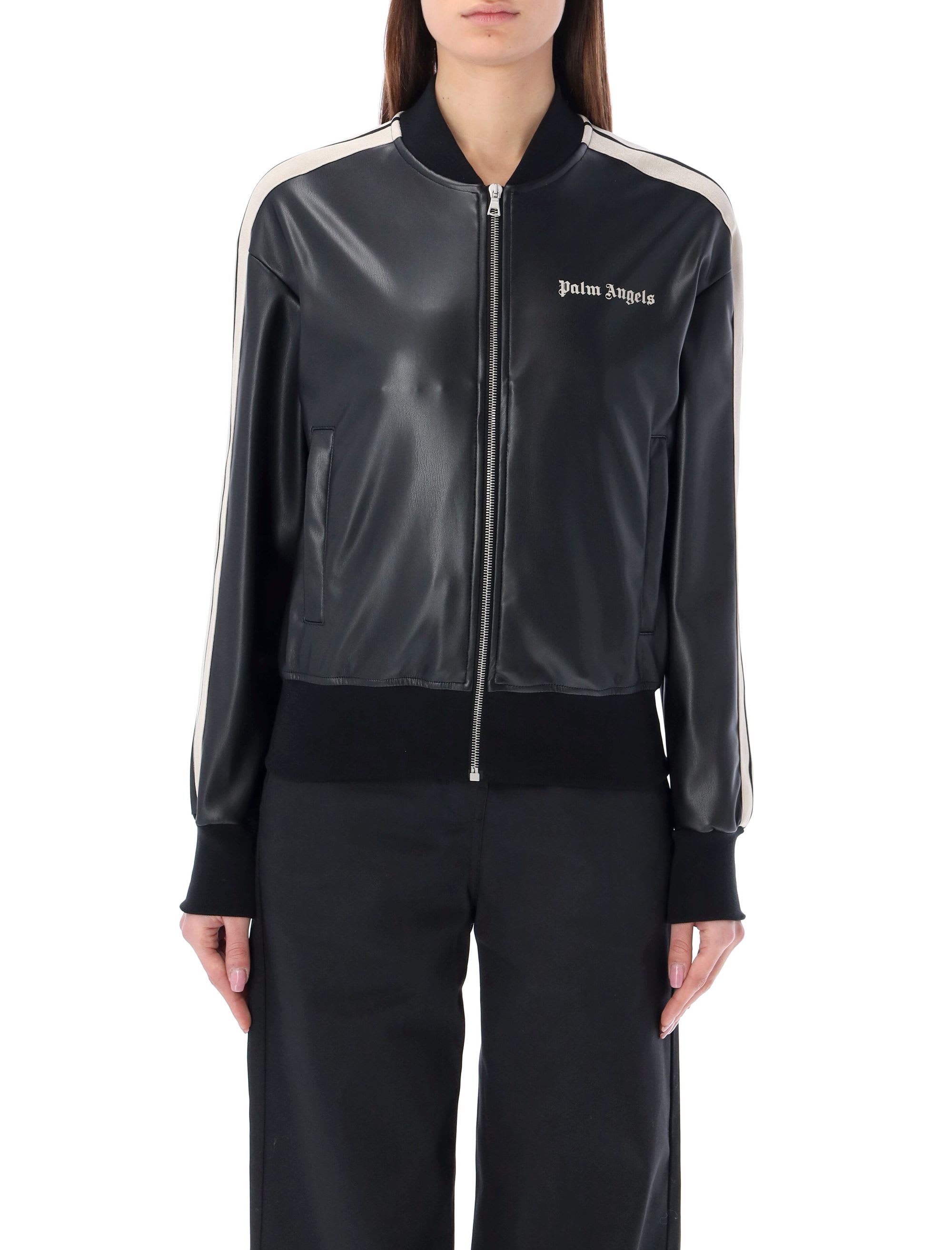 Palm Angels Leather Effect Bomber Track | italist