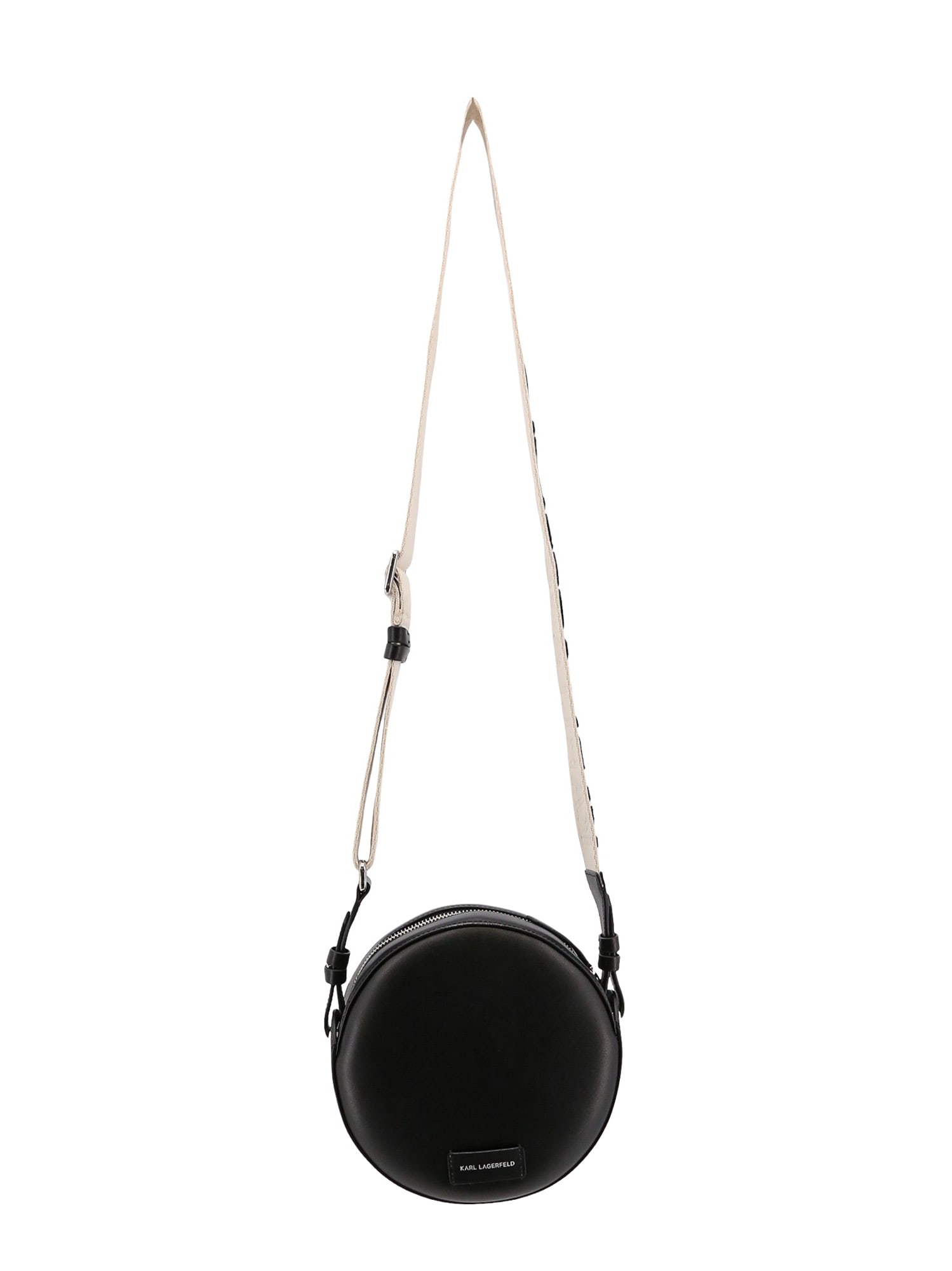 Women's K/CIRCLE EMBOSSED LOGO ROUND CROSSBODY BAG by KARL LAGERFELD