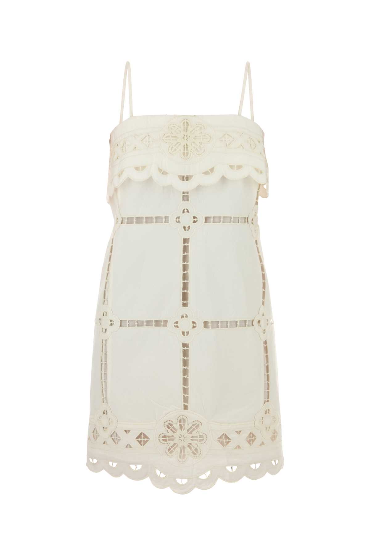 white broderie anglaise parvedy mini dress