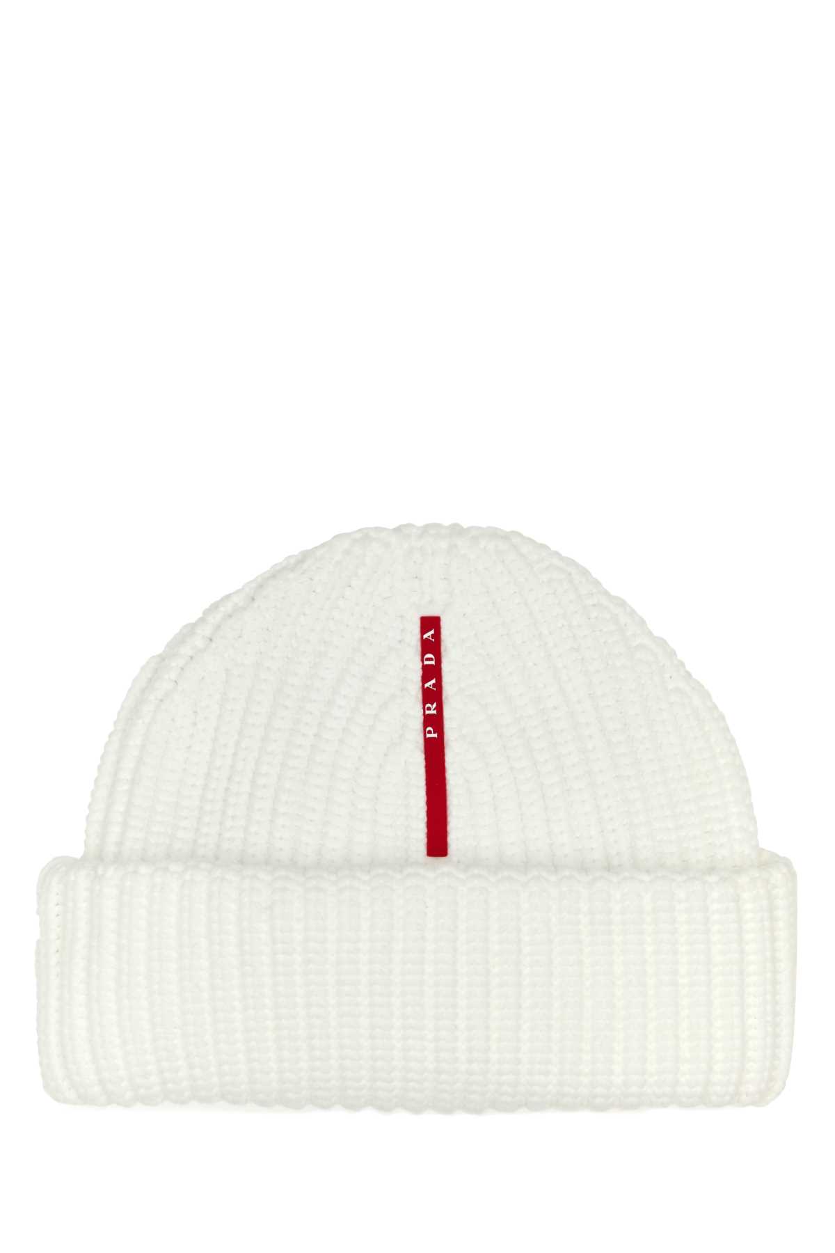 Prada White Polyester Beanie Hat | italist