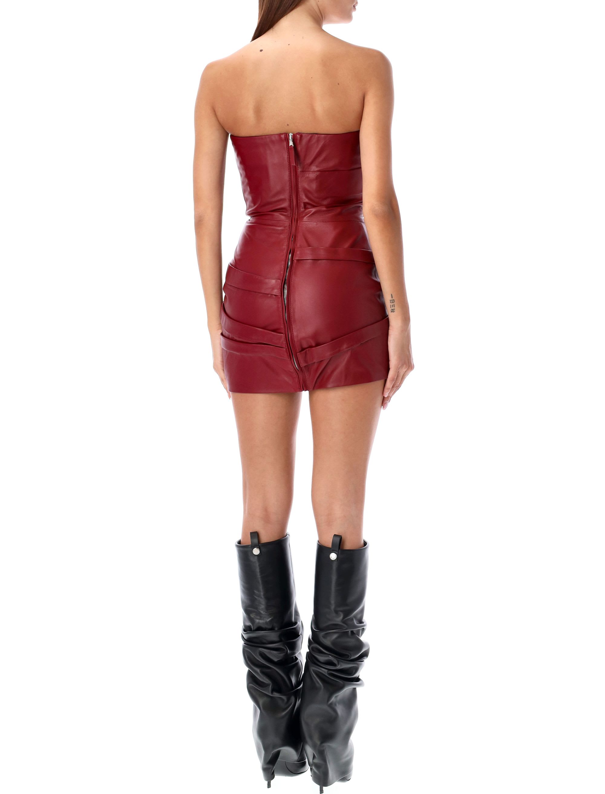 ワンピース THE ATTICO BUSTIER MINI DRESS LEATHER The Attico Leather Bustier Mini Dress | italist