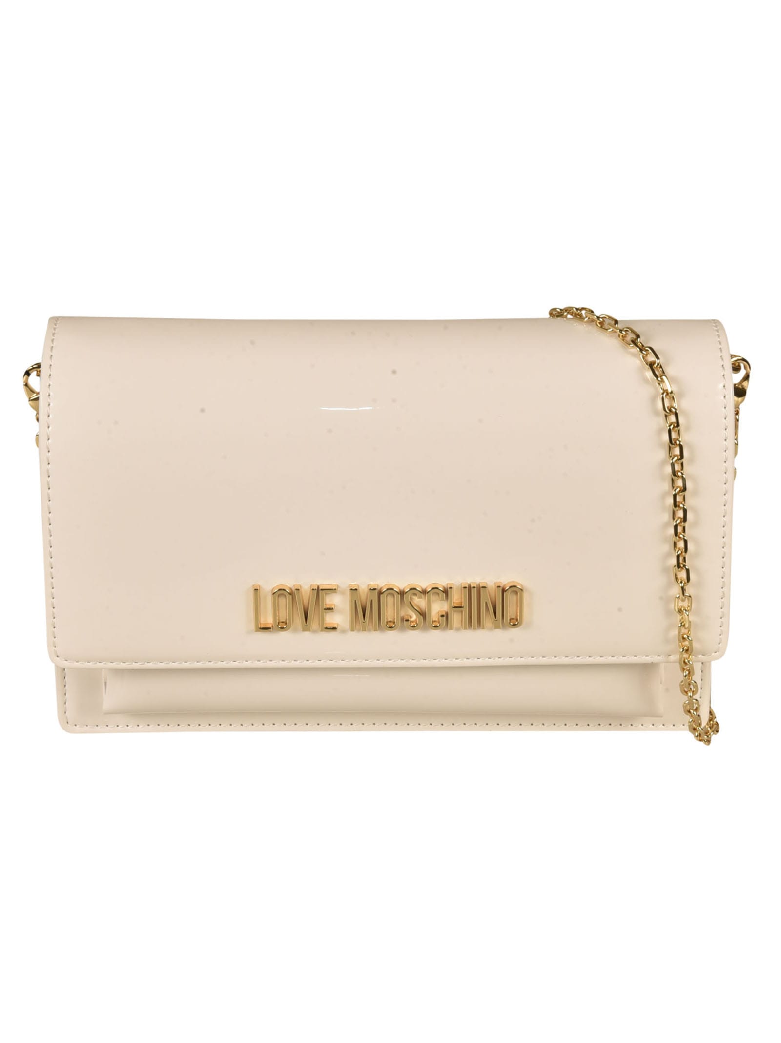 Fendi Logo Chain Strap Shoulder Bag in White