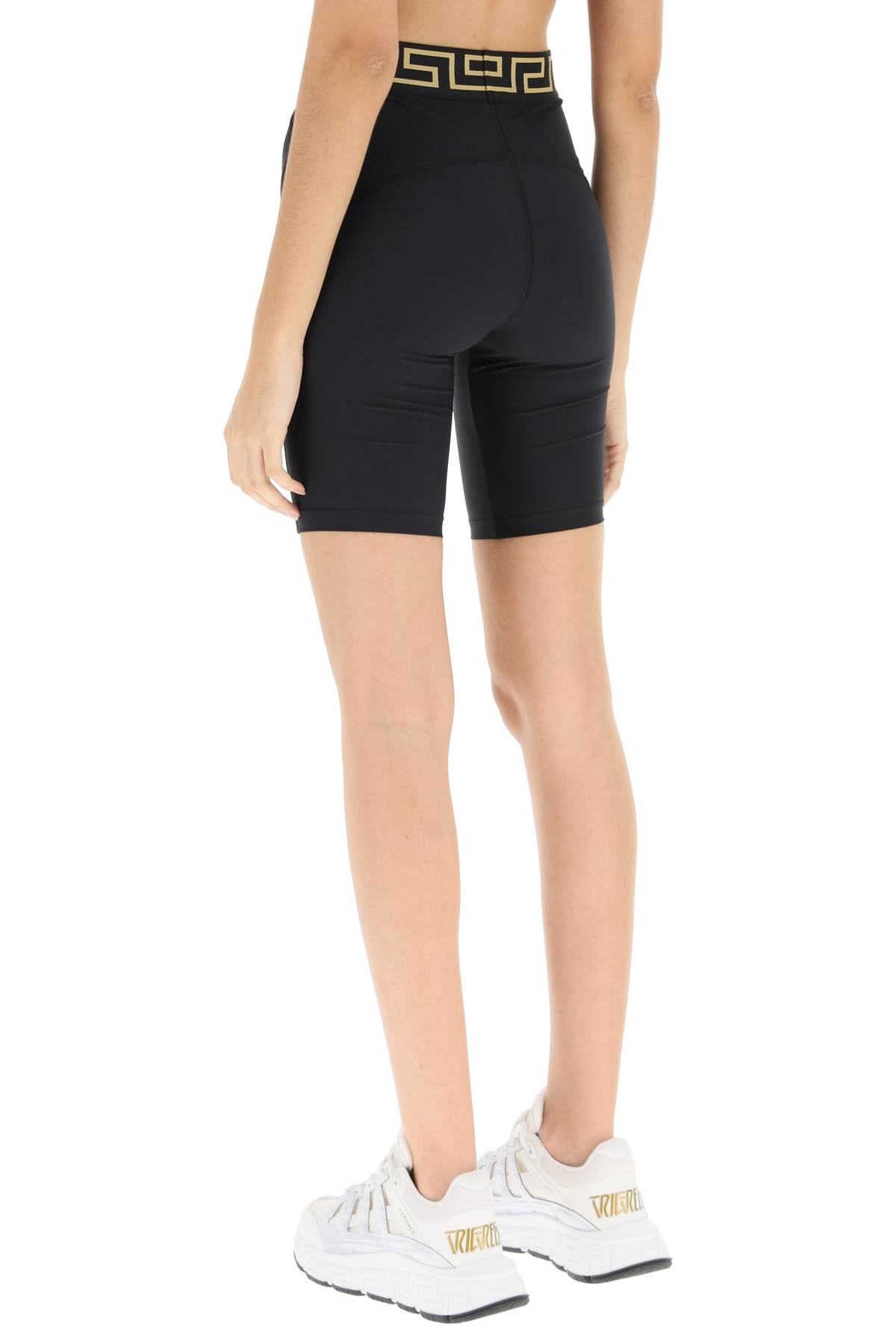 ショーツ Versace Bermuda Shorts With Greek Border Greca Border Gym Bicycle Shorts Black | VERSACE US