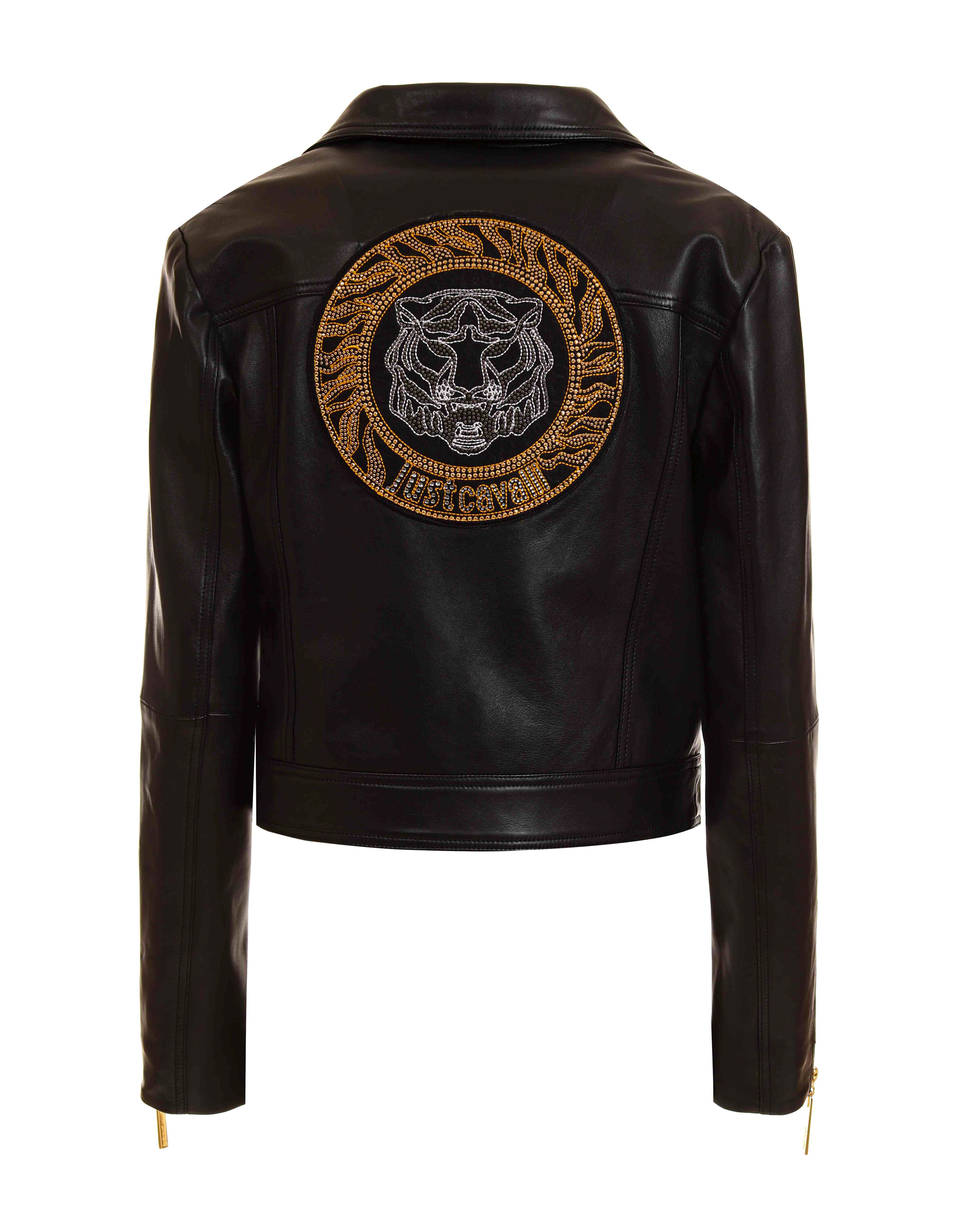 Just Cavalli Black Leather Jacket | italist