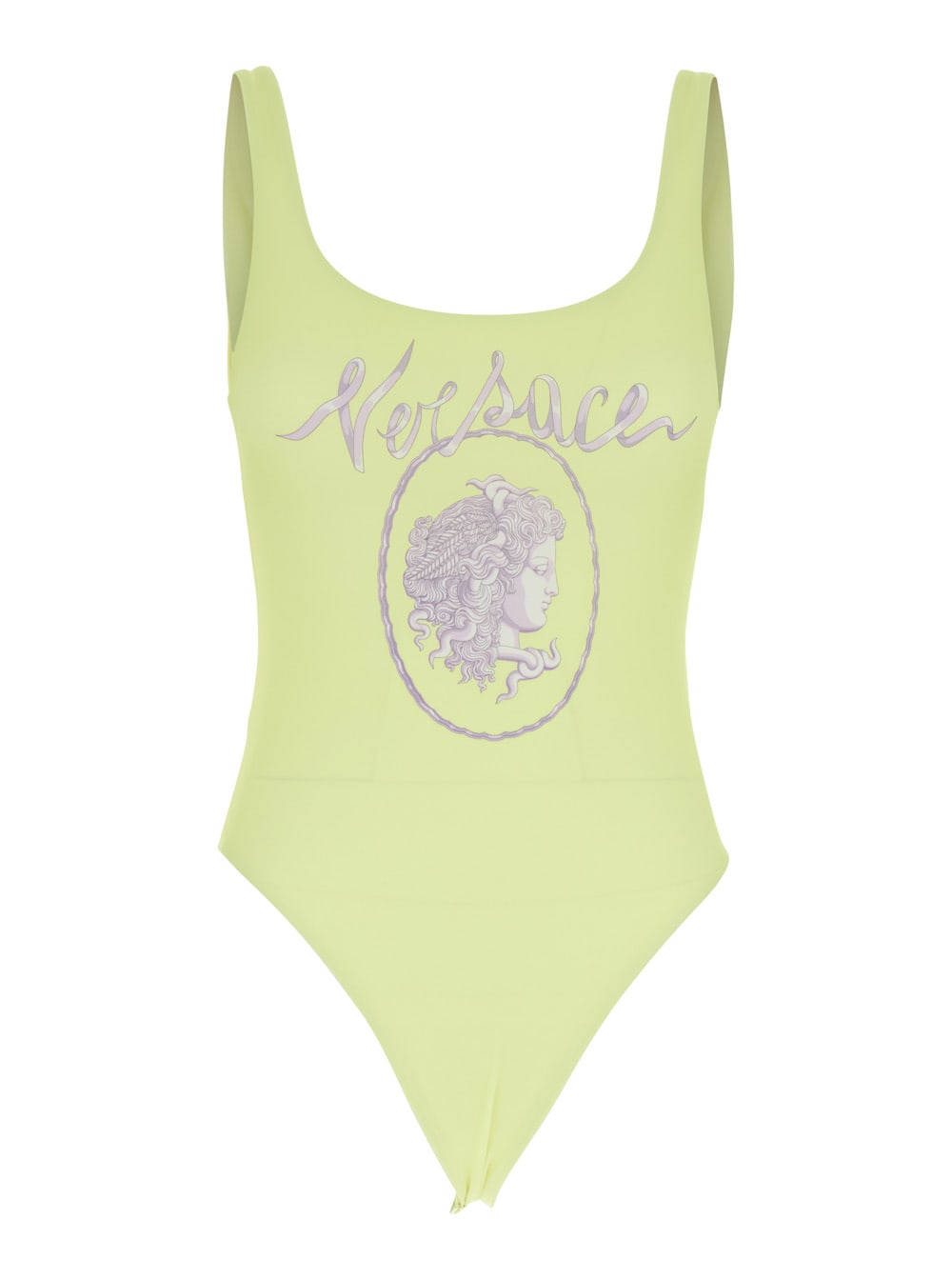 【送料&関税込】Versace Yellow One-piece Swimsuit With Medus Versace Yellow One-piece Swimsuit With Medusa Print And Logo
