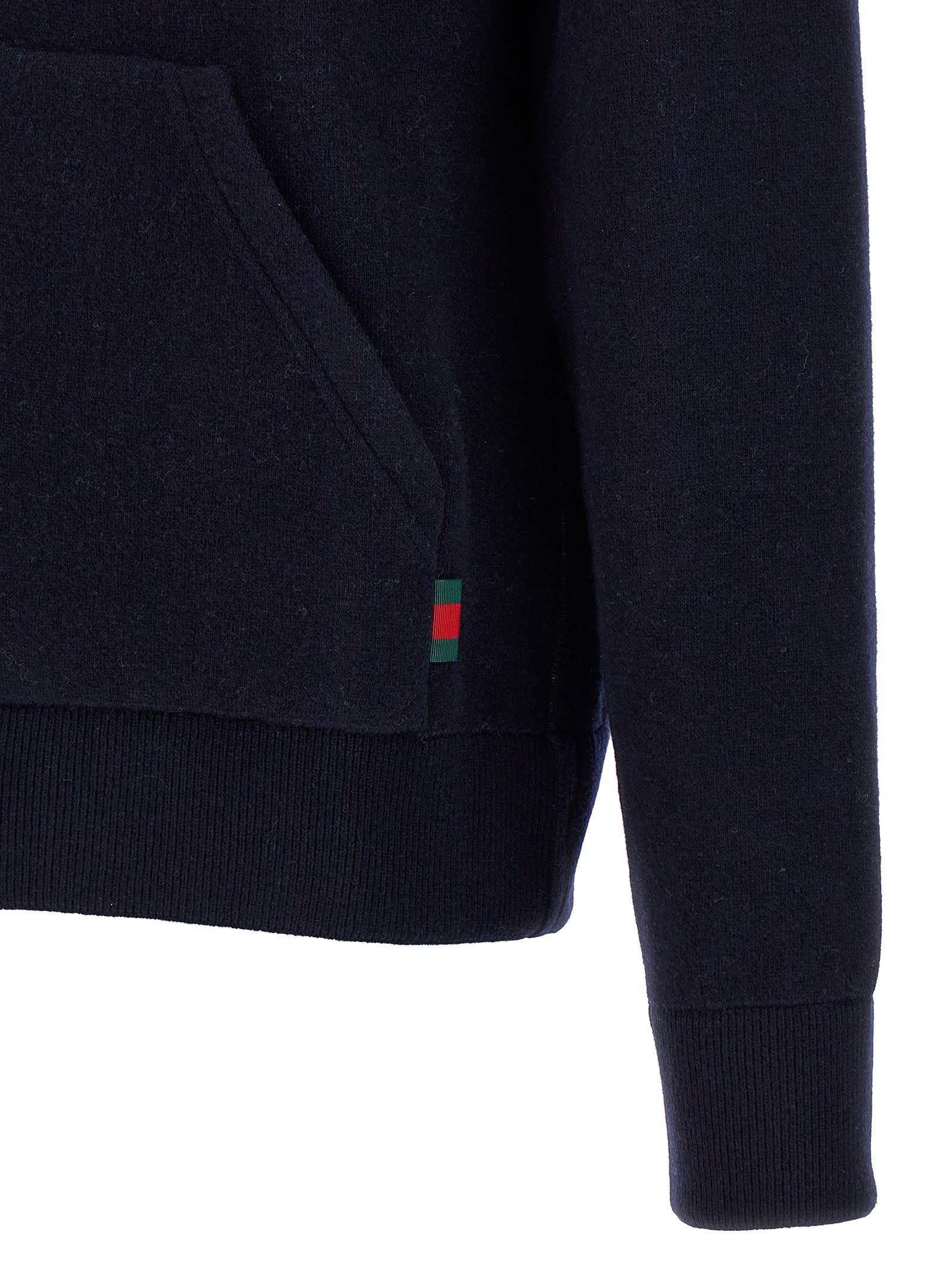 パーカー・フーディ GUCCI Wool reversible jacket Reversible GG wool hooded zip jacket in dark blue | GUCCI® US