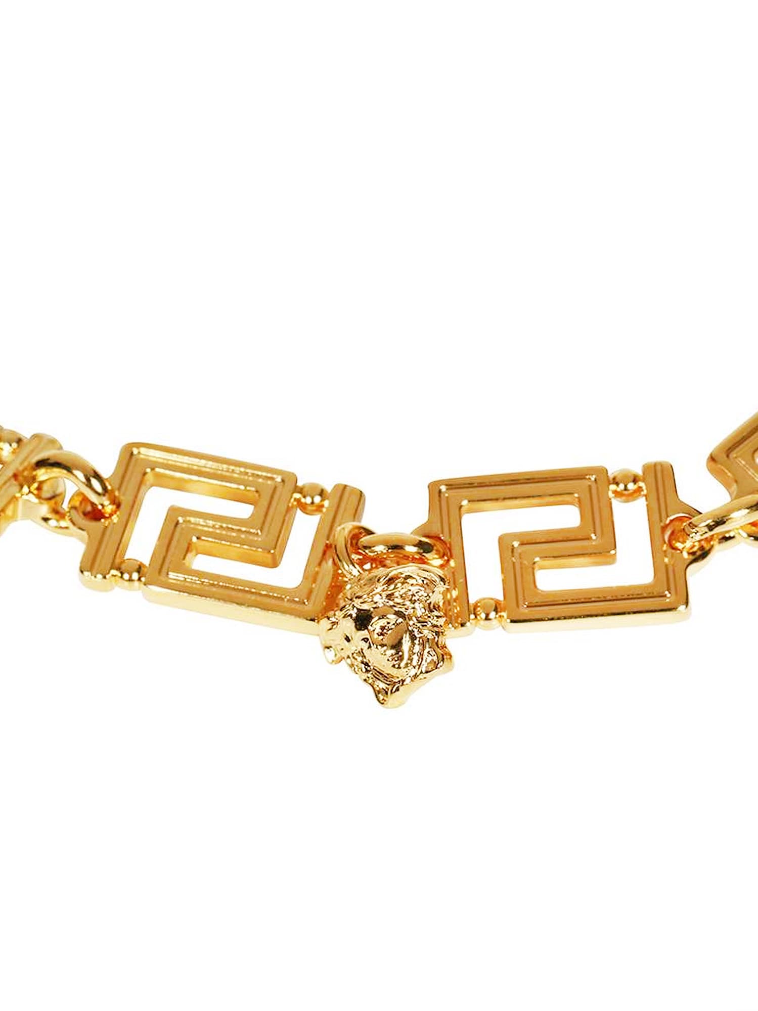【関税＆送料込み】Versace Greca Necklace Crystal La Medusa Greca Necklace Gold,White | VERSACE CA