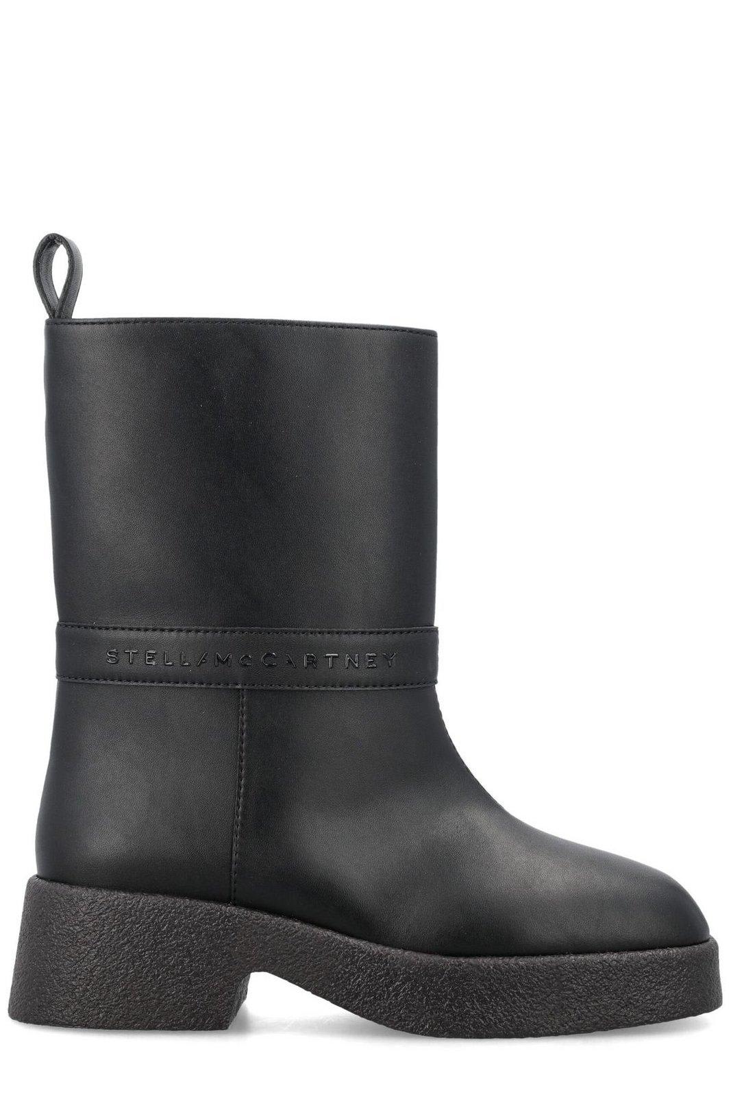 【送料&関税込】Stella McCartney Logo Lettering Pull-on Ankl Stella McCartney Logo Lettering Pull-on Ankle Boots