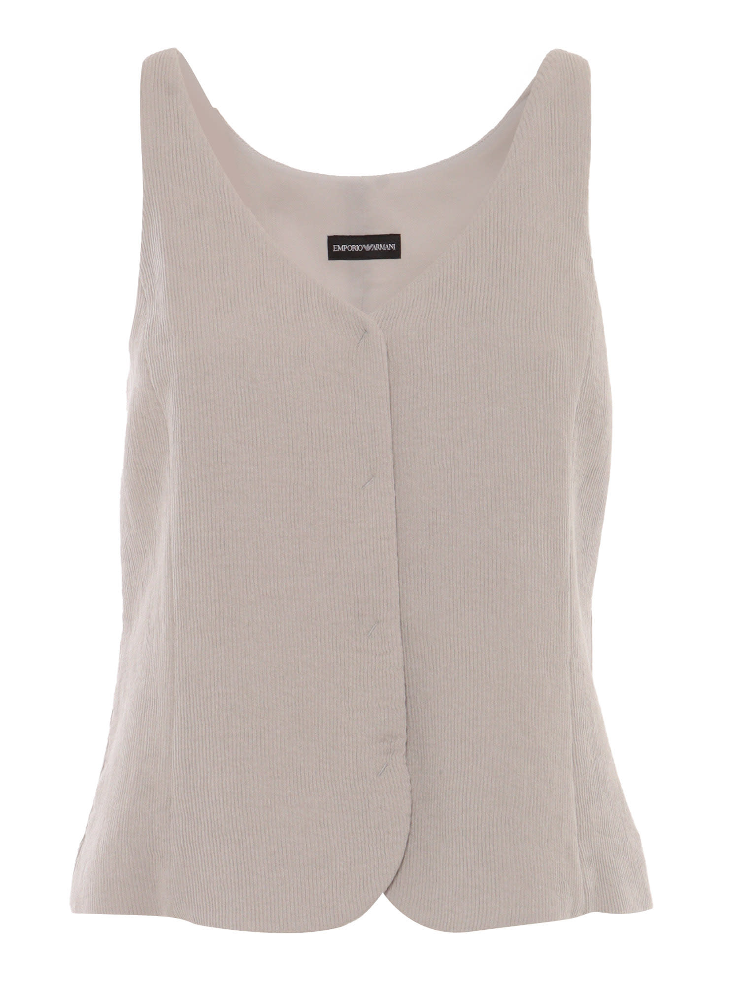 アウターその他 EMPORIO ARMANI Woman Waistcoat Natural EW000870AF12523 U8036 Emporio Armani double fabric jacket with drawstring for