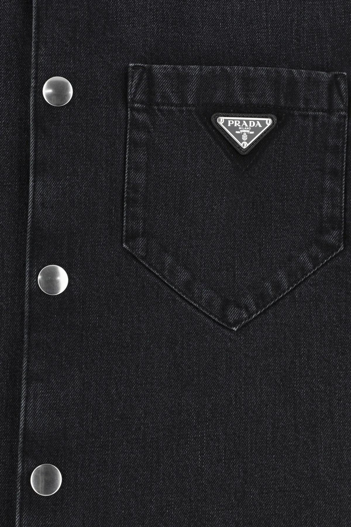 シャツ PRADA | Denim shirt GEC067_13HO_F0008_S_212 Prada Black Denim Shirt | italist