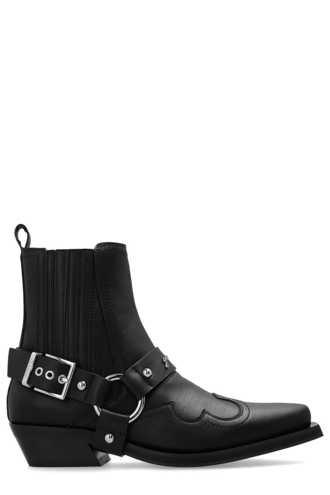 【関税込み】Chelsea Western Boots - Ganni - Synthetic Leathe GANNI Women's Square Toe Chelsea Boots | Bloomingdale's