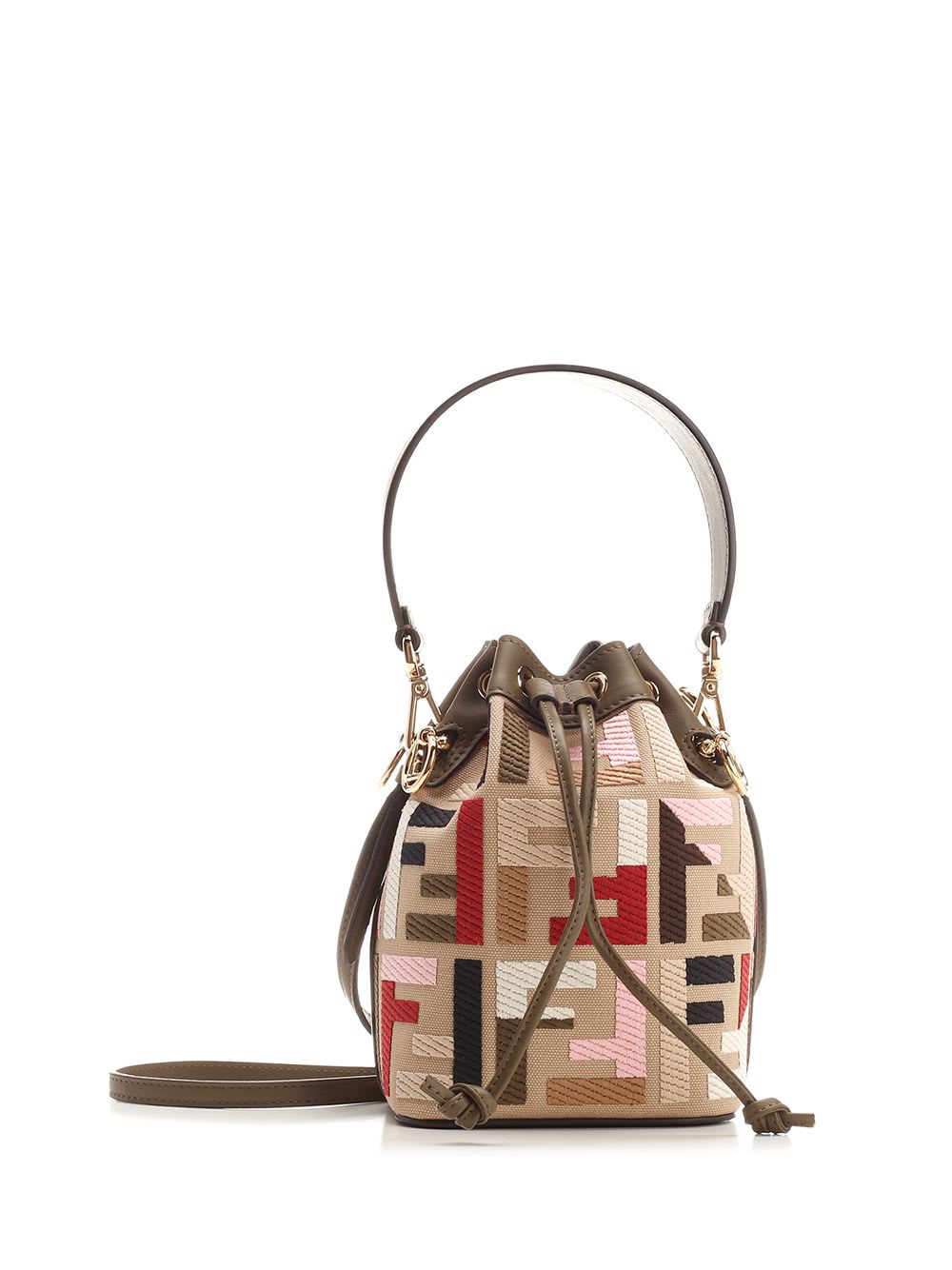 トートバッグ FENDI SS25 'Mon Tresor' mini bucket bag (8BS093ANWT F199A) Mon Tresor Leather Gray | Fendi