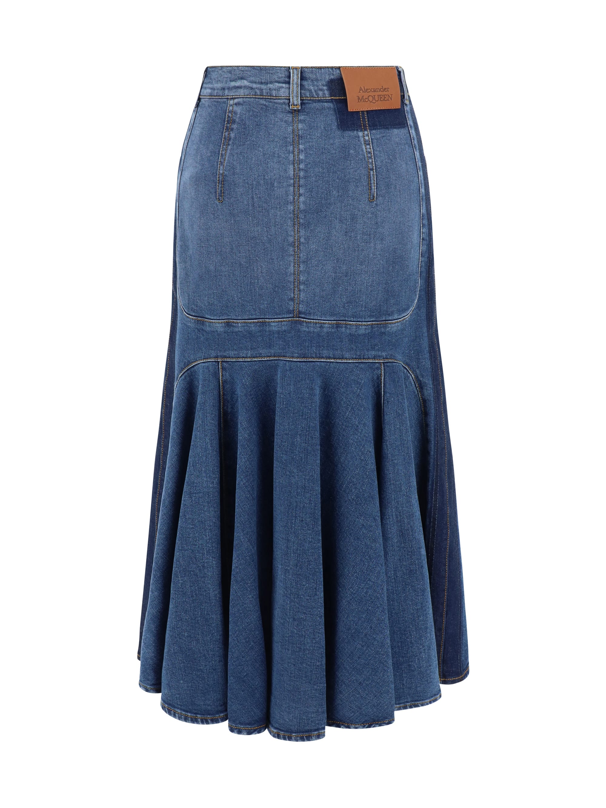 【送料&関税込】Alexander McQueen Front Slit Denim Skirt Alexander McQueen Front Slit Denim Skirt | italist
