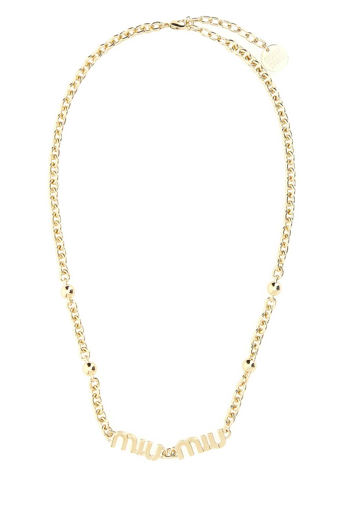 ネックレス・ペンダント Miu Miu Black Enamel And Golden Brass Necklace Miu Miu Black Enamel And Golden Brass Necklace - NWT