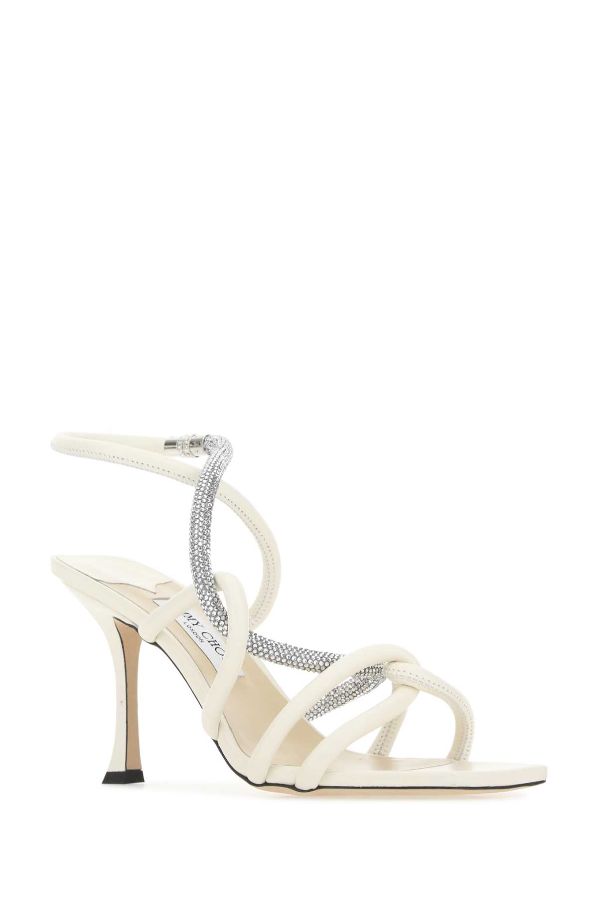 サンダル・ミュール JIMMY CHOO Ivory Leather Lonnie 90 Sandals Jimmy Choo Ivory Leather Lonnie 90 Sandals | italist, ALWAYS