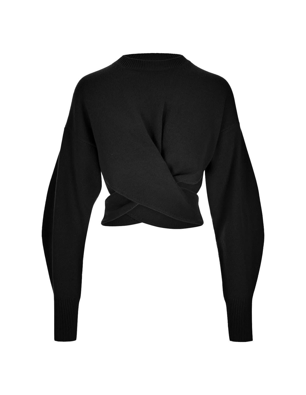 Alexander McQueen Black Crop Sweater With Cross | italist
