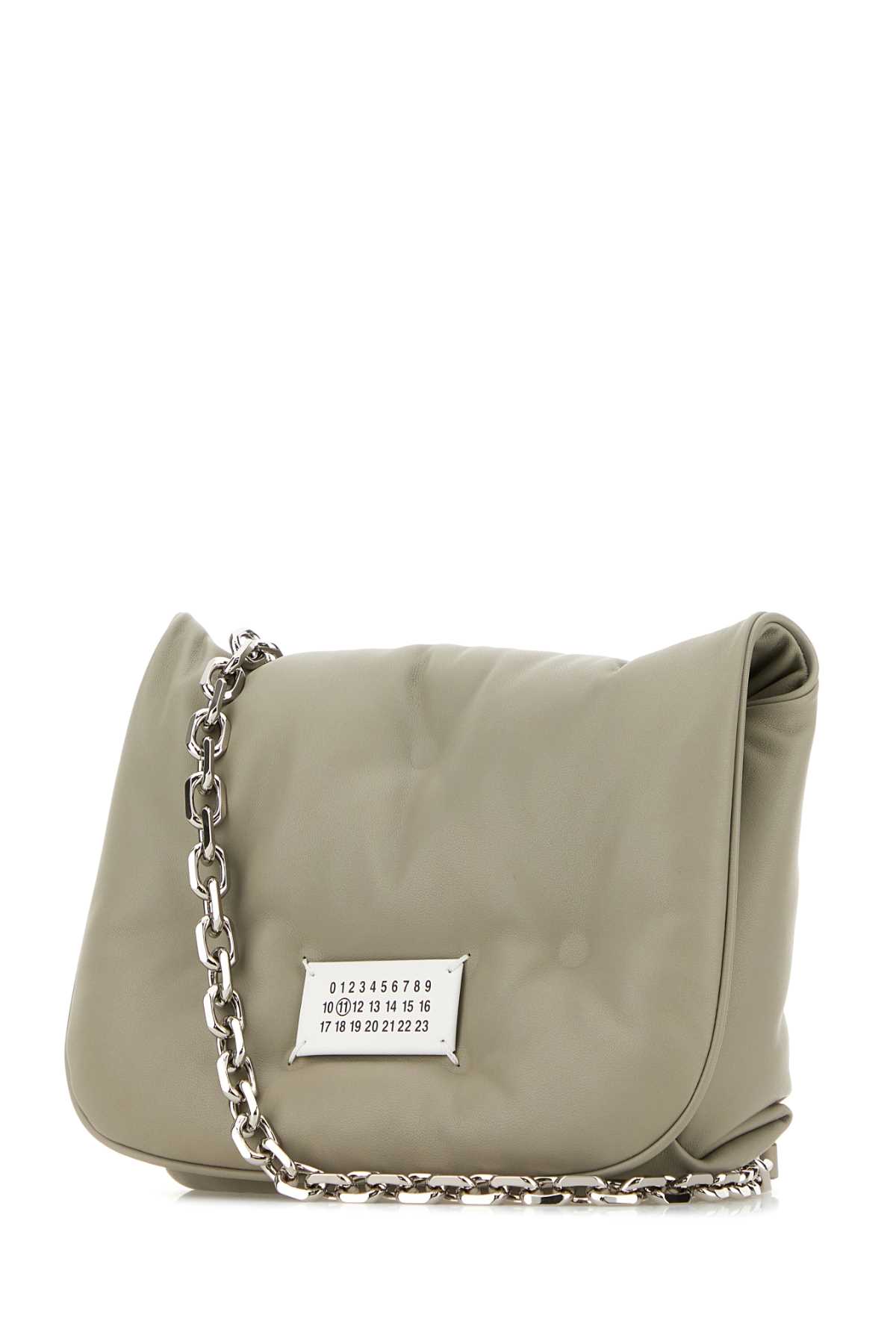 【関税&送料込】Maison Margiela Small Glam Slam Flap Crossbo Maison Margiela Light Grey Nappa Leather Small Glam Slam