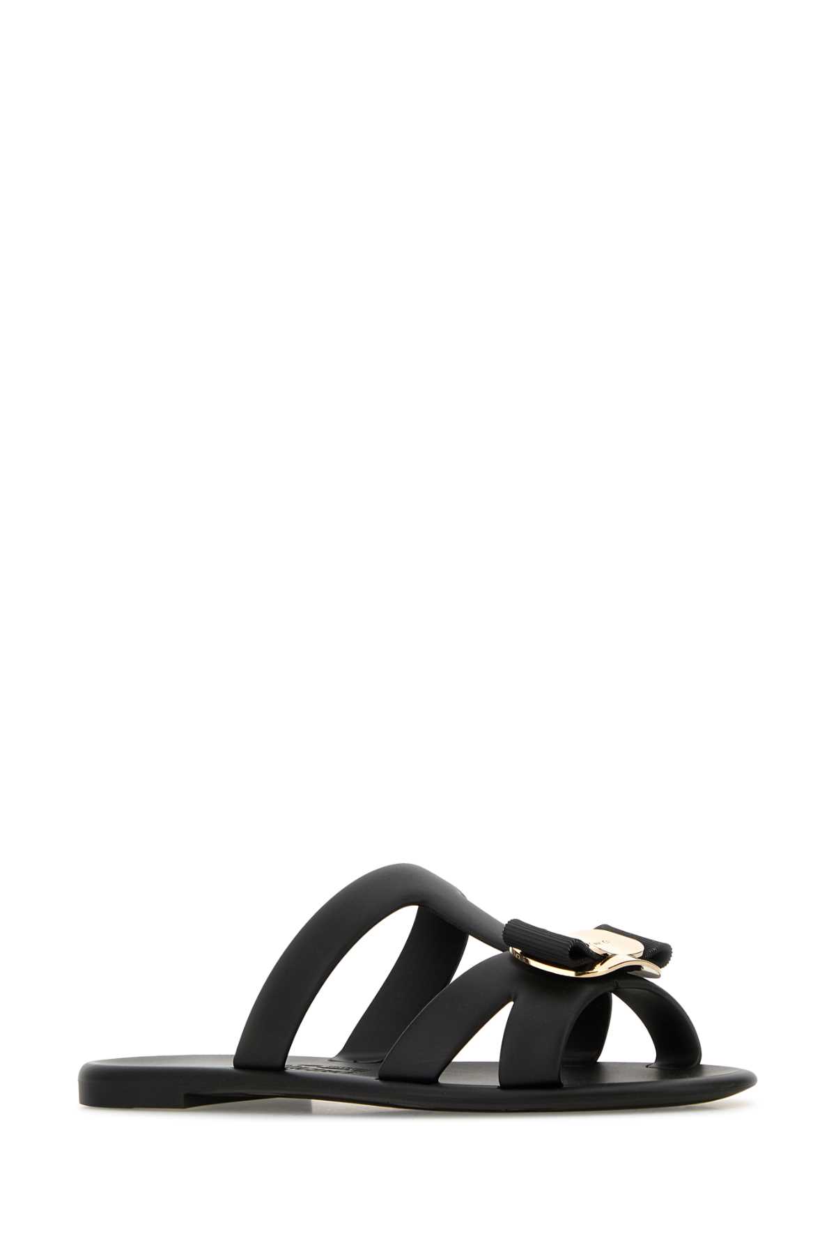 サンダル・ミュール SALVATORE FERRAGAMO Black Rubber Lilou Slippers Ferragamo Black Rubber Lilou Slippers | italist