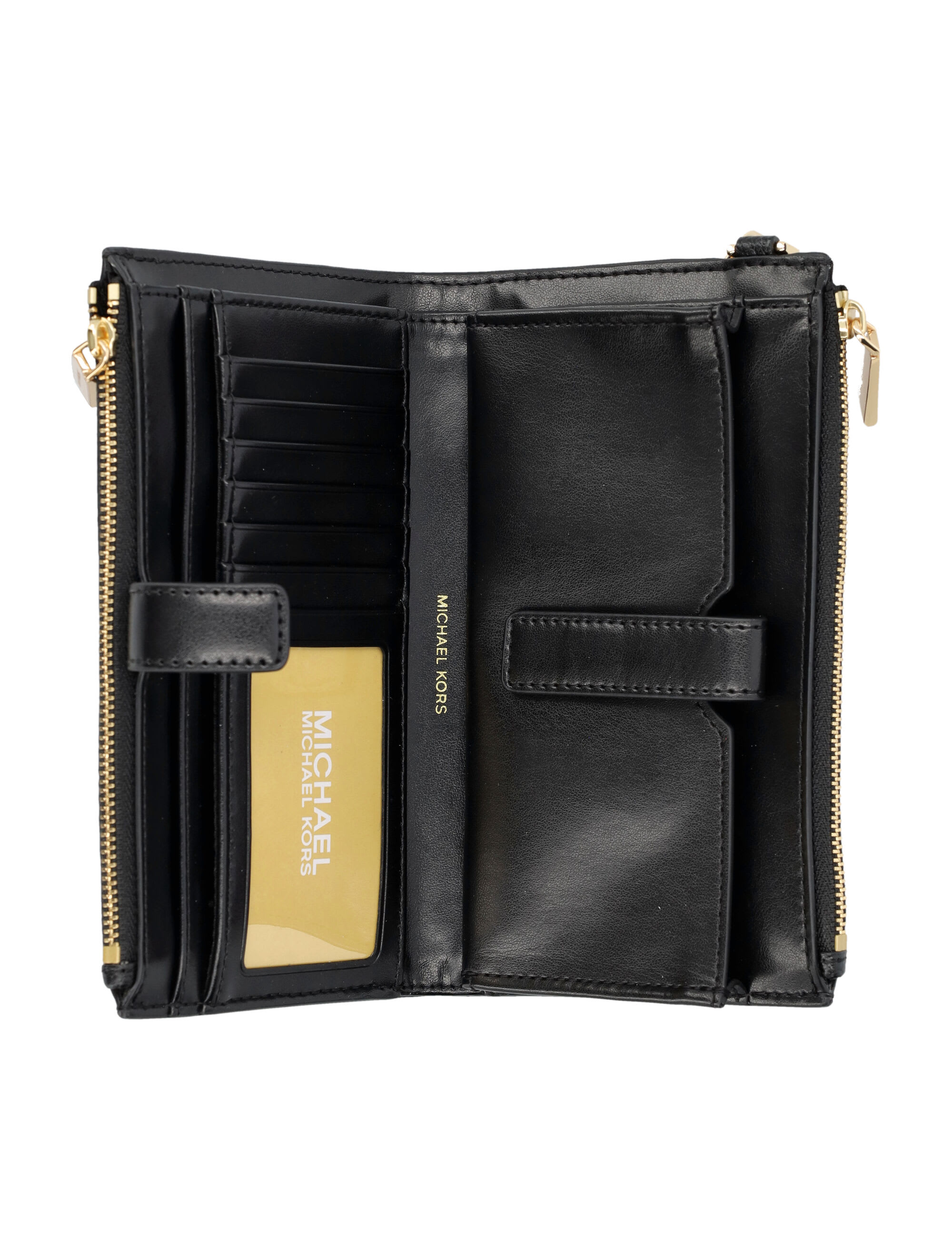 Michael Kors Jet Set Black Leather Billfold Wallet 34F9GAFW4L-001