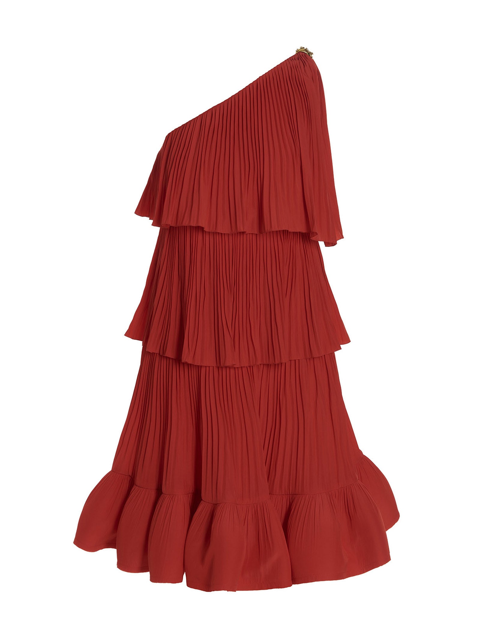 pleated flounced dress