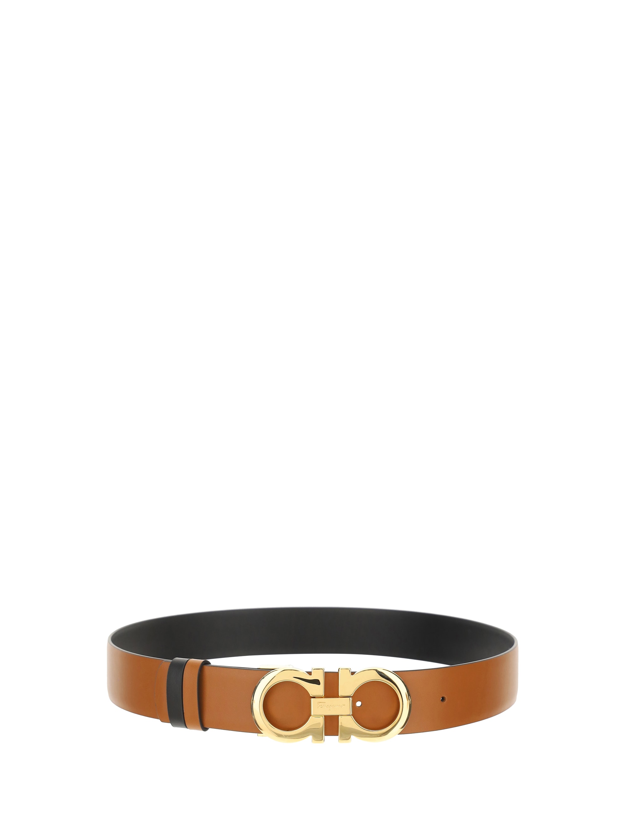 ベルト FERRAGAMO FW25 Ferragamo Belts (674559 23A565543) Salvatore Ferragamo Unisex Black/Brown Leather Reversible