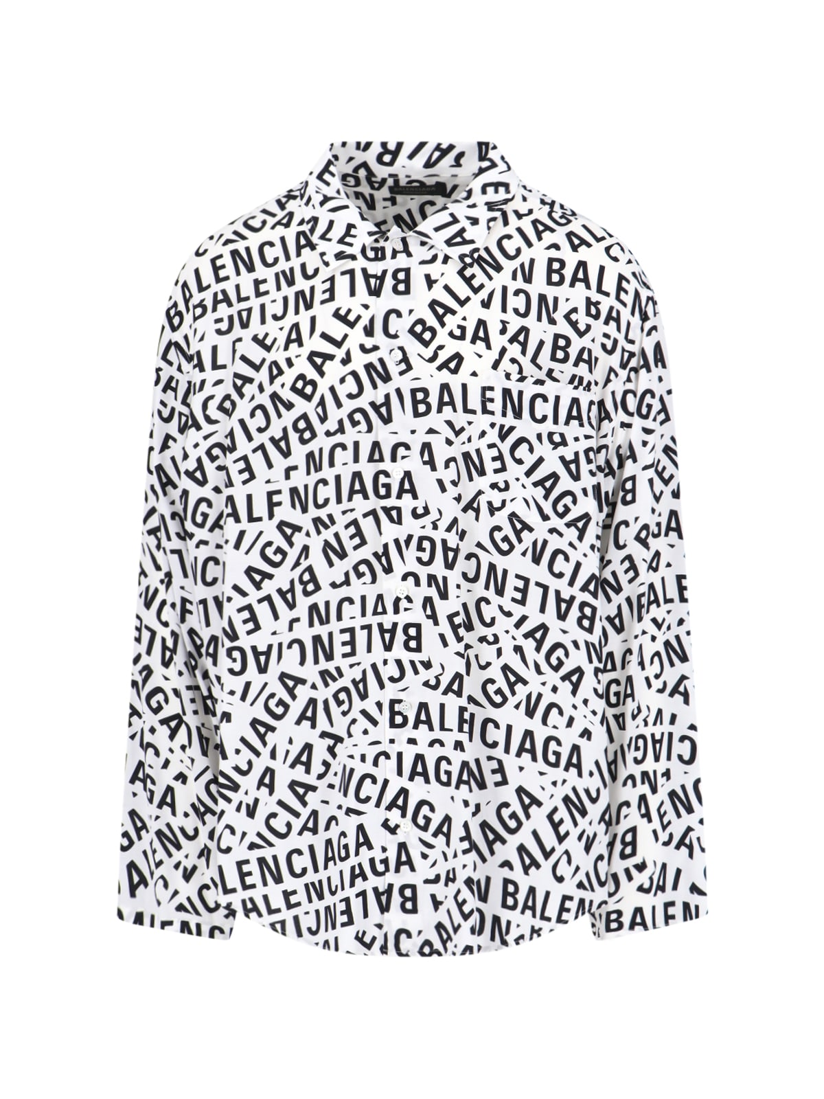 Balenciaga Logo-Print Long Sleeve Shirt