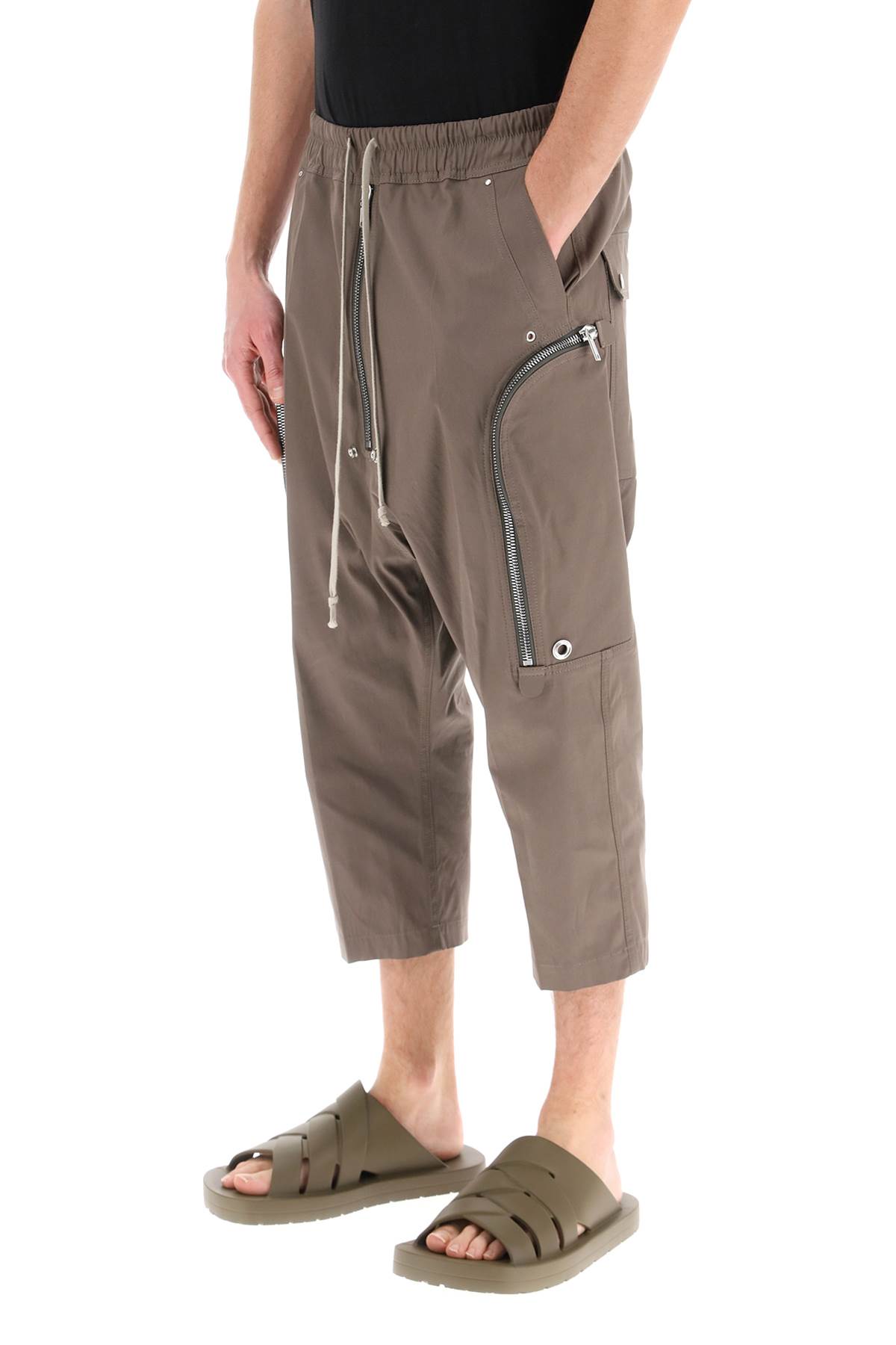 Rick Owens 'bauhaus Bela' Cropped Cargo Pants In Organic Cotton