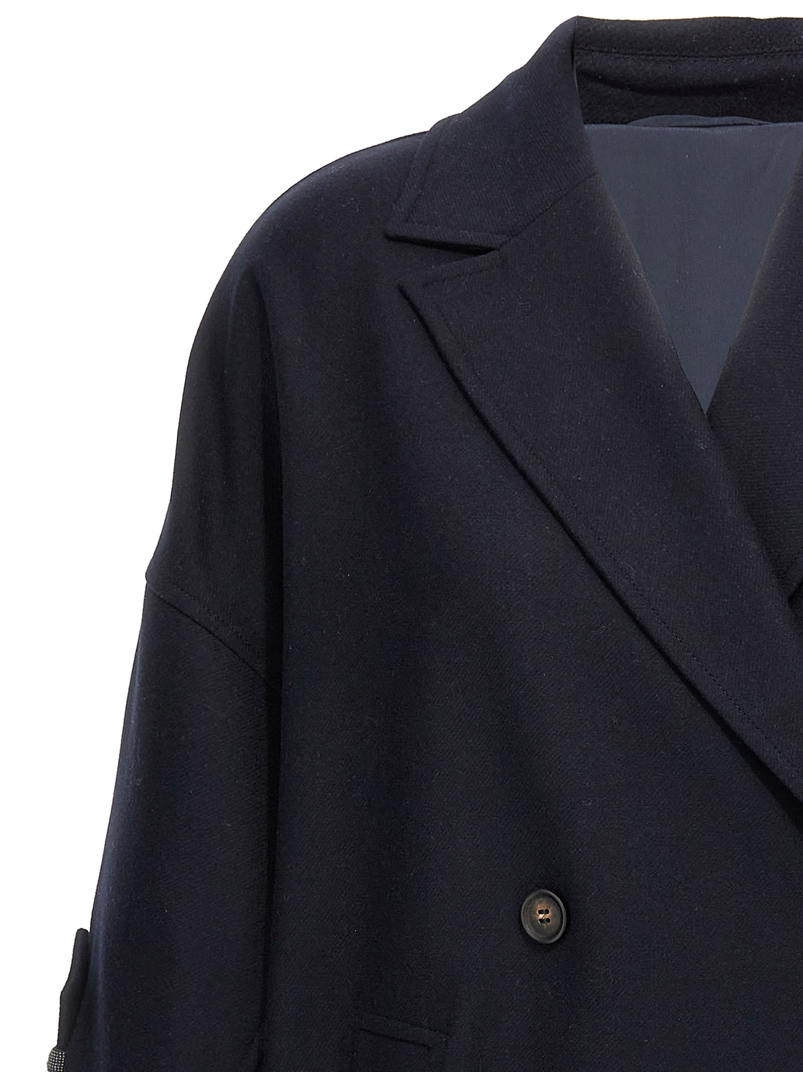 トレンチコート Brunello Cucinelli Shiny Cuff Details' Caban Coat Brunello Cucinelli 'shiny Cuff Details' Caban Coat | italist