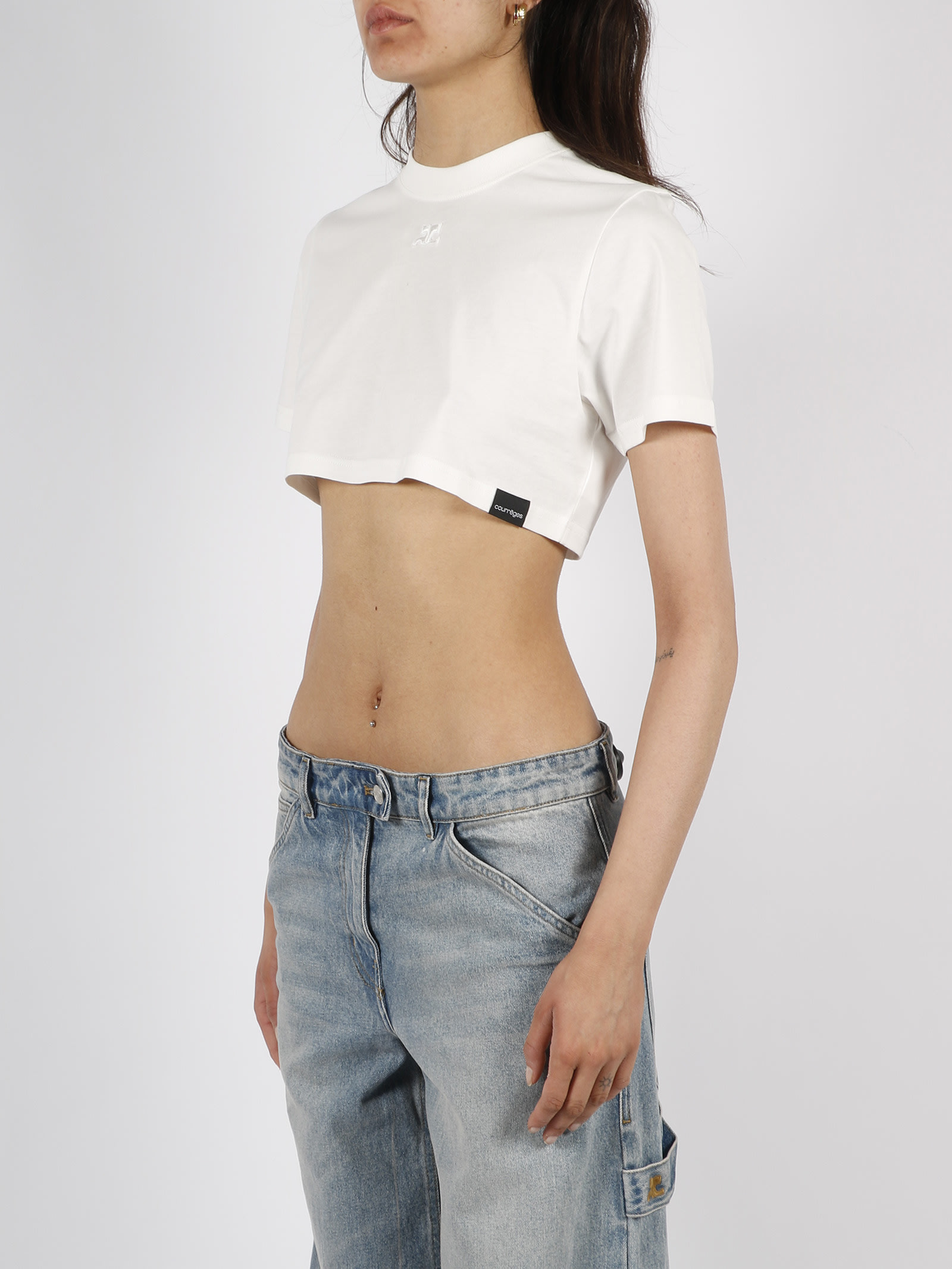 Courrèges Cropped Dry Jersey T-shirt | italist