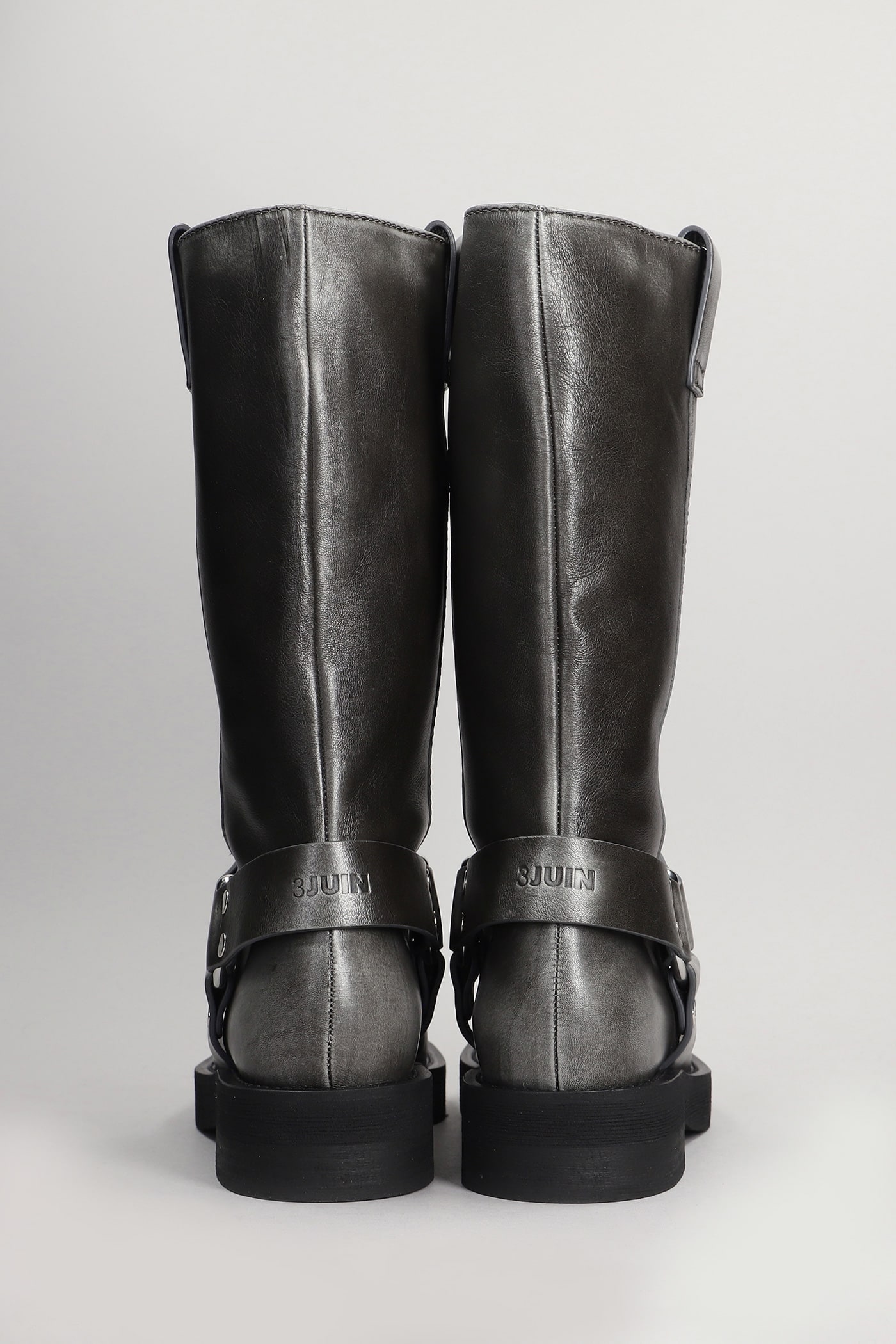 ブーツその他 3Juin Black Leather Dede 020 Boots 3JUIN Demi 020 Low Heels Boots In Black Leather | italist