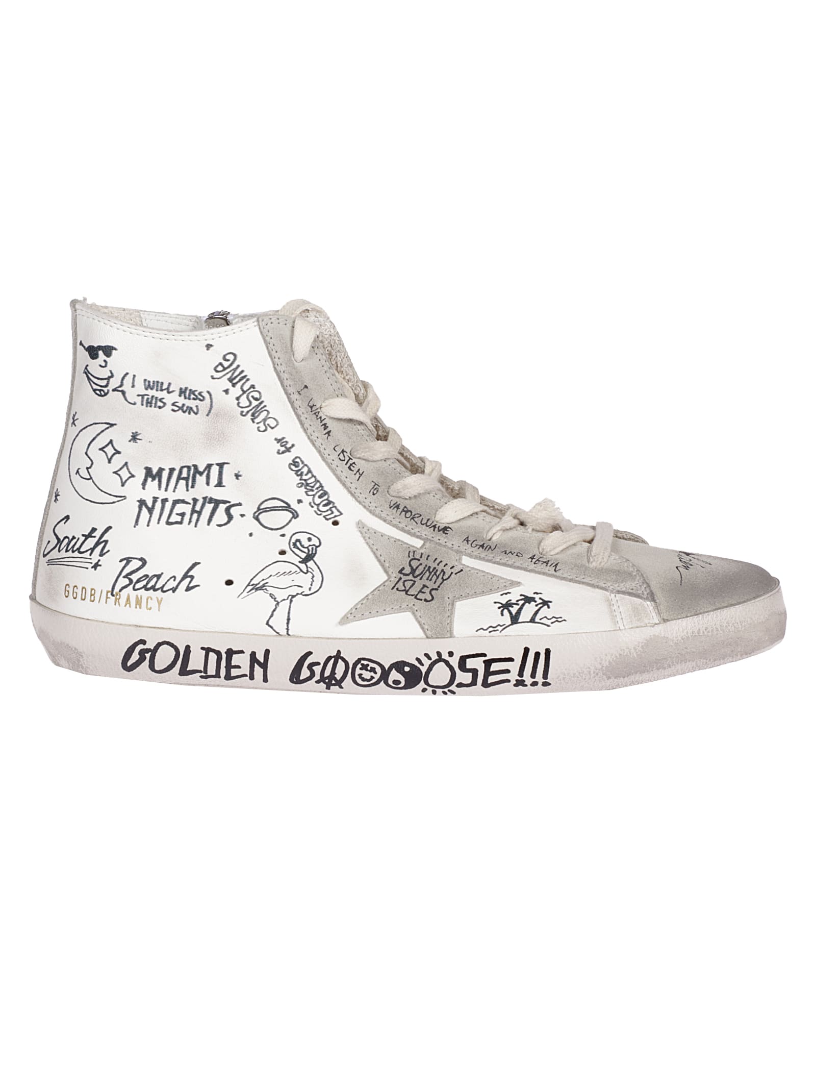 Golden Goose Francy Nappa Upper With Print Suede Star And List