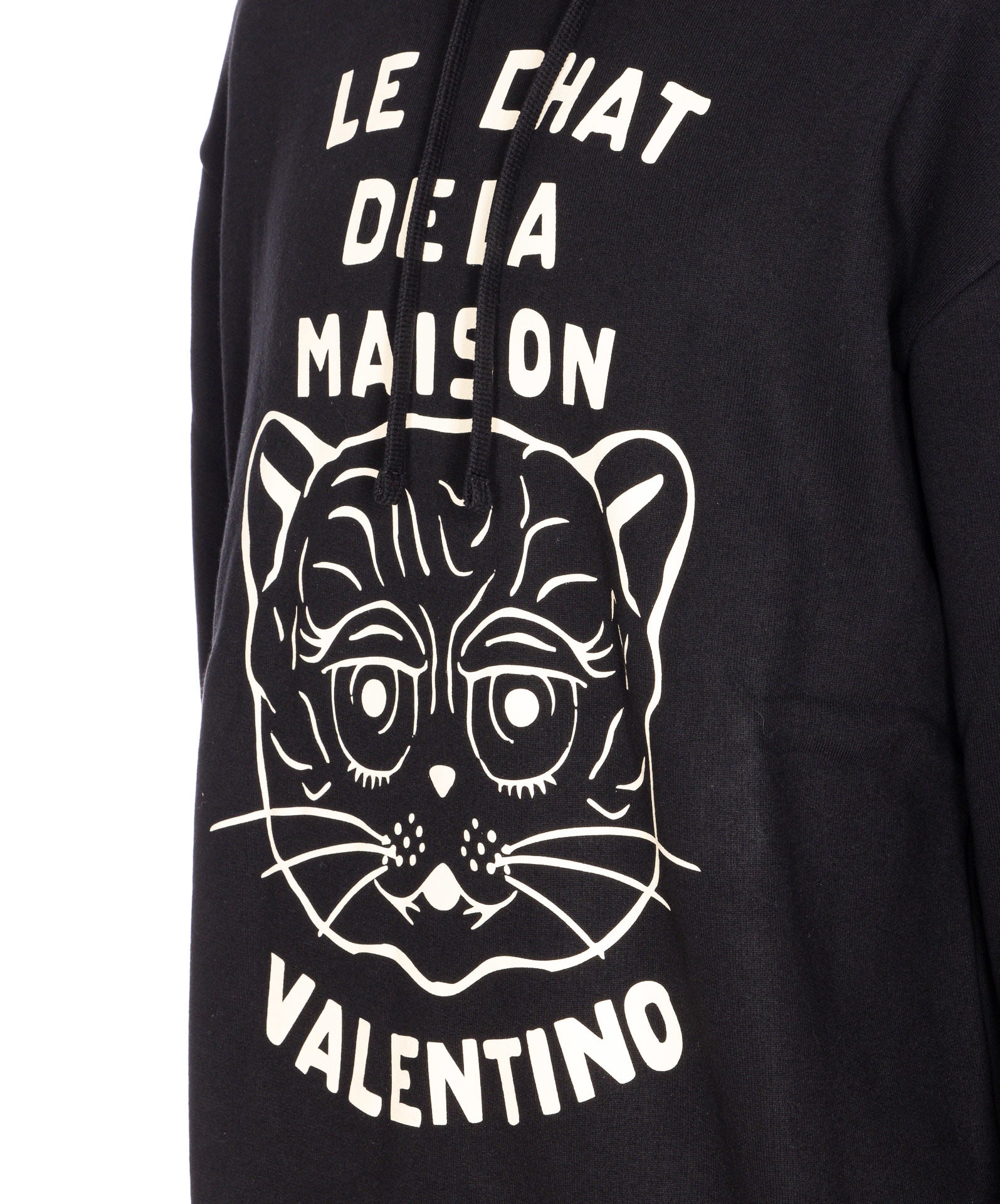 パーカー・フーディ VALENTINO GARAVANI CHAT DE LA MAISON PATCH HOODIE Valentino Garavani Chat De La Maison Patch Hoodie | Black