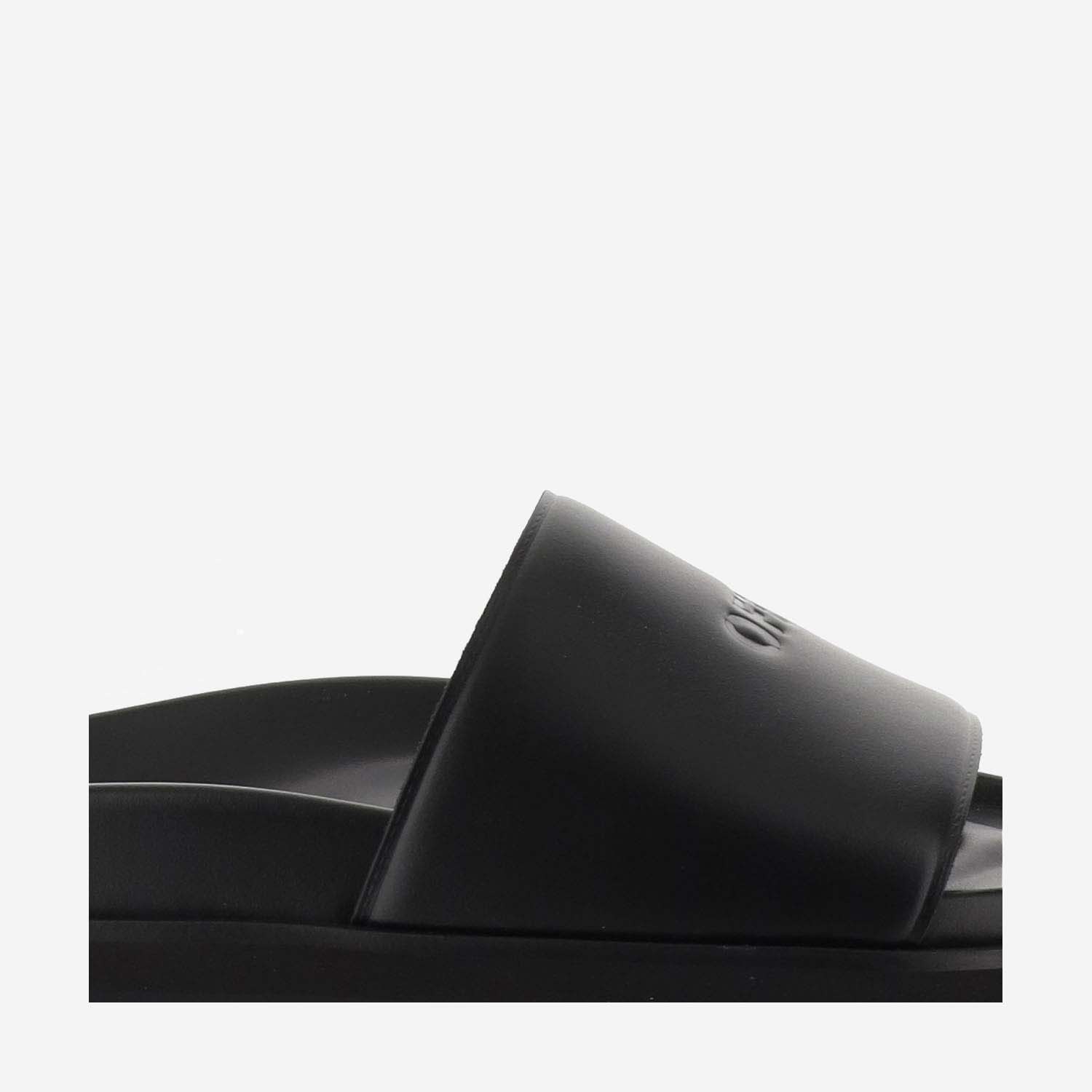 Off-White Leather Slippers With Logo | italist