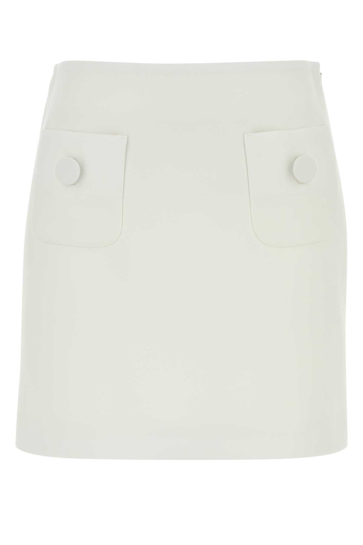 ミニスカート MAX MARA WHITE TRIACETATE BLEND PAGINE MINI SKIRT 85c2fc4e70757e0821e7d28a5f6645