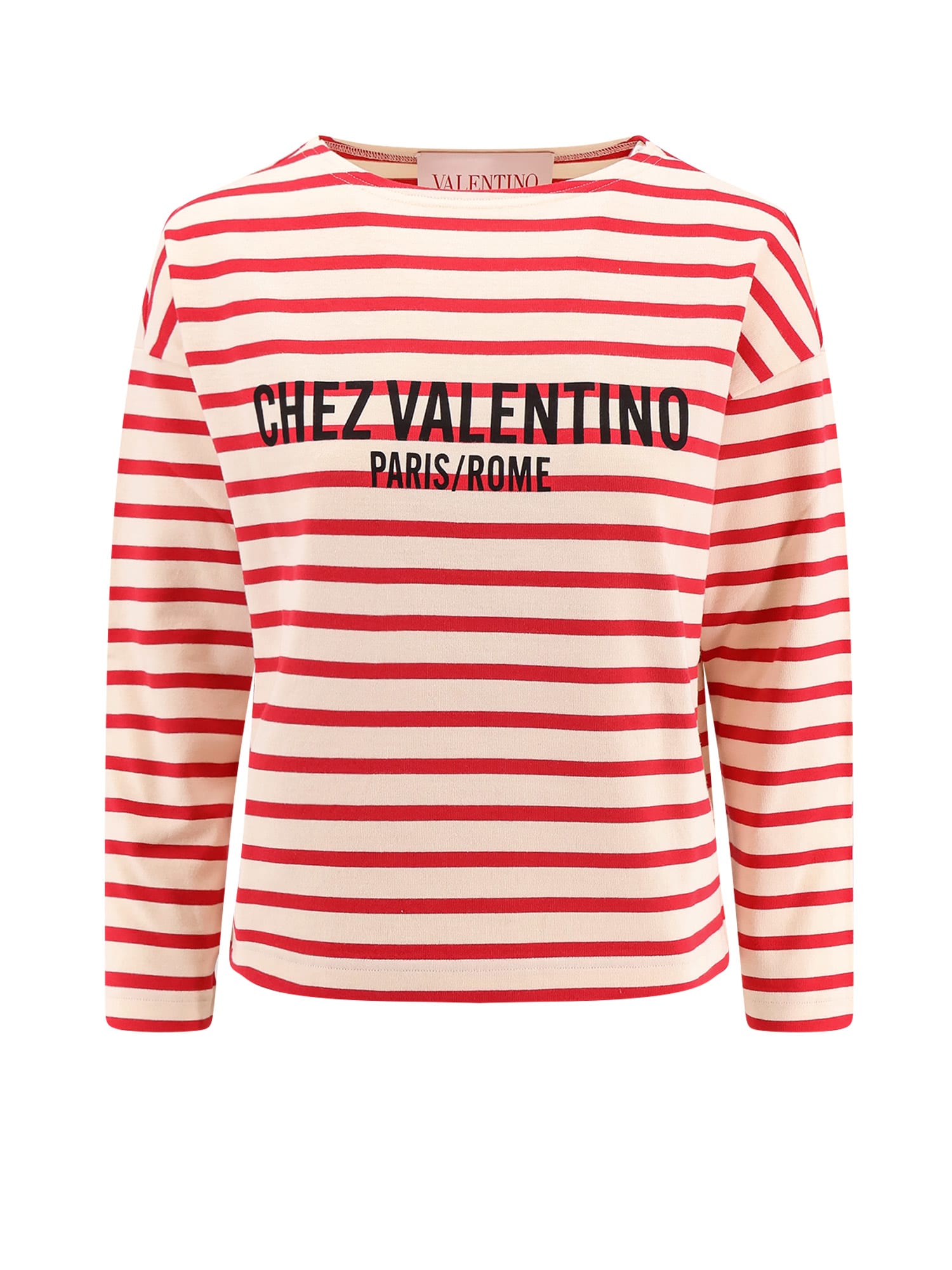 Tシャツ・カットソー VALENTINO Striped cotton t-shirt with chez valentino Valentino Cotton Chez Valentino T-Shirt | Harrods US