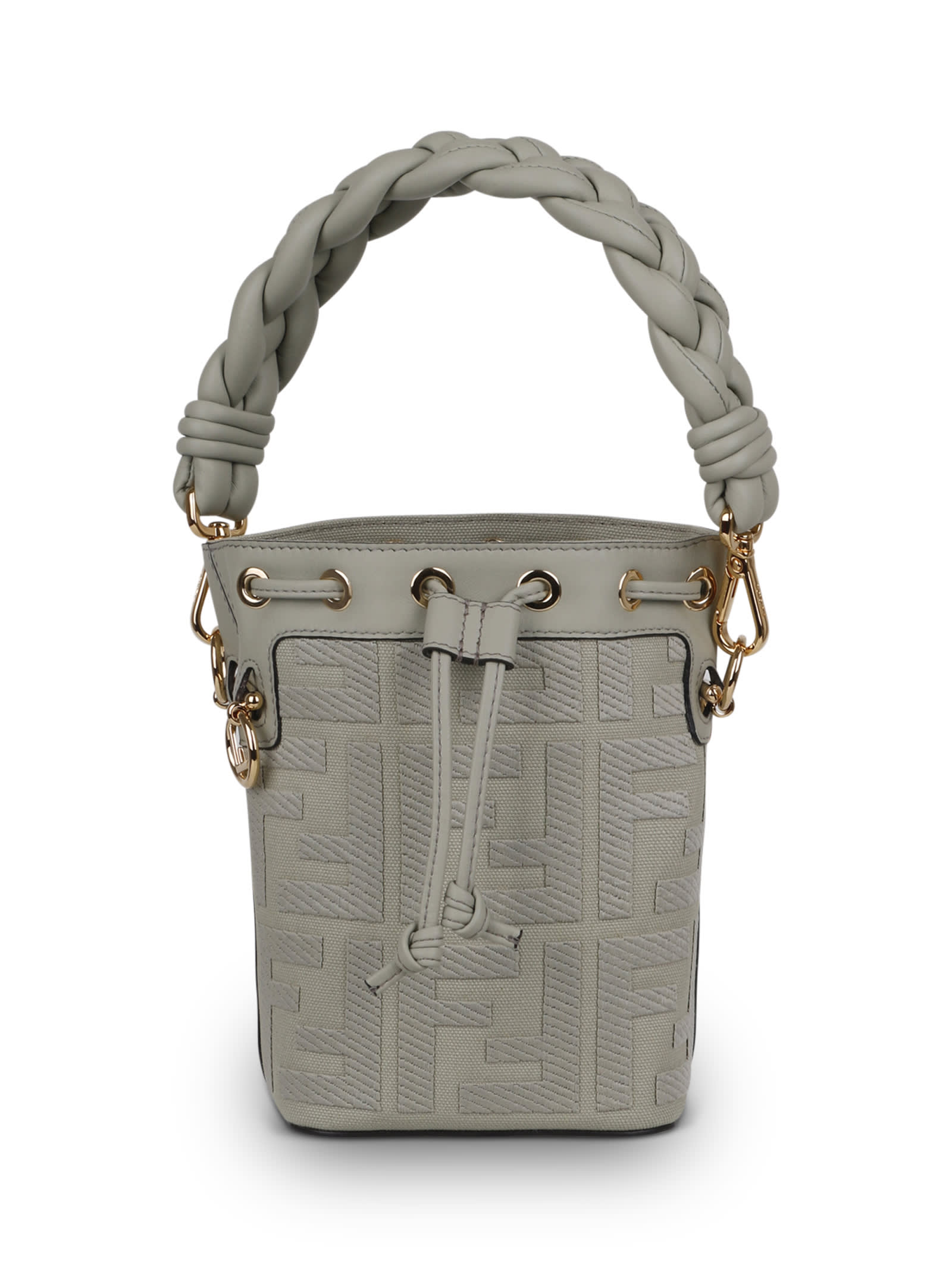 FENDI: Mon Tresor canvas and leather bag - Natural