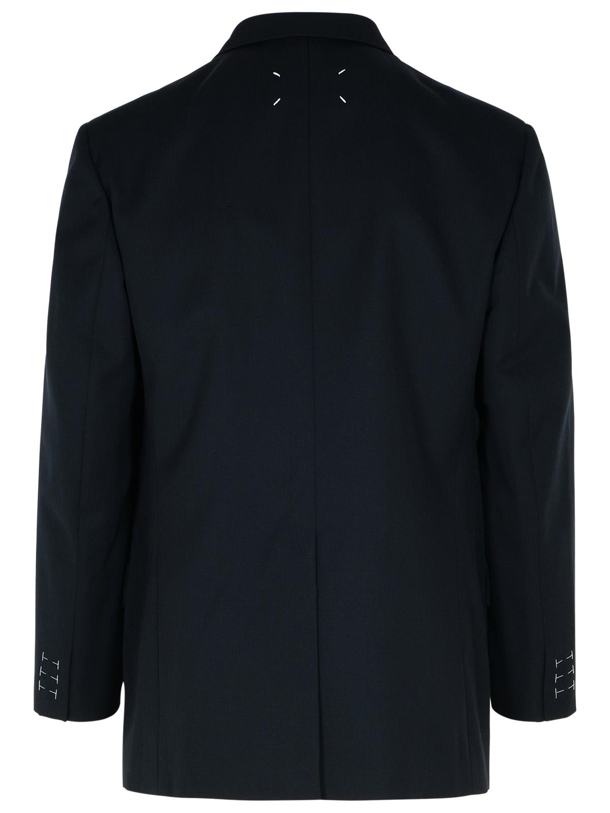 24SS new/Maison Margiela ブレザー Blazer Navy Maison Margiela - Navy Collarless Cotton-Sateen Blazer - Men