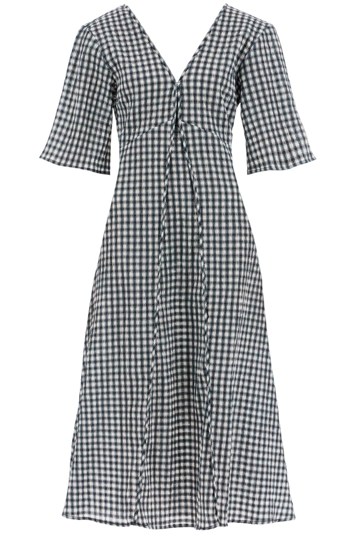 midi seersucker check dress