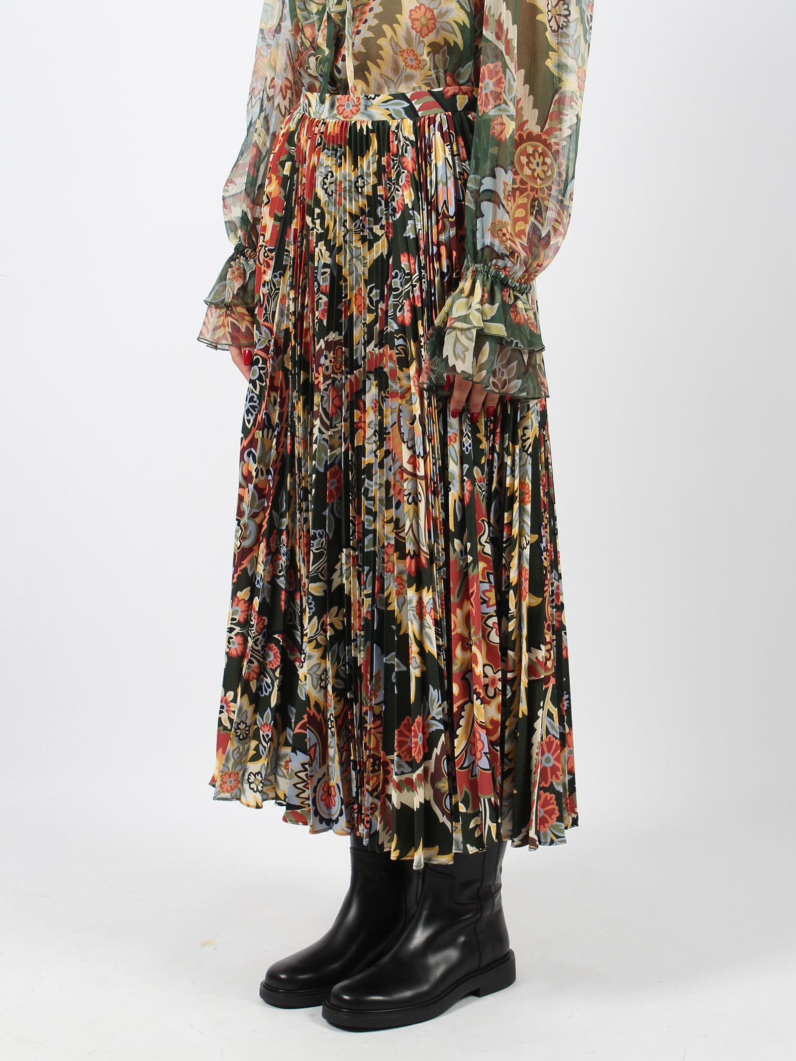 スカート ETRO FW25 Pleated midi skirt (WRFA005899SASO9 X0804) Etro Pleated Midi Skirt | italist