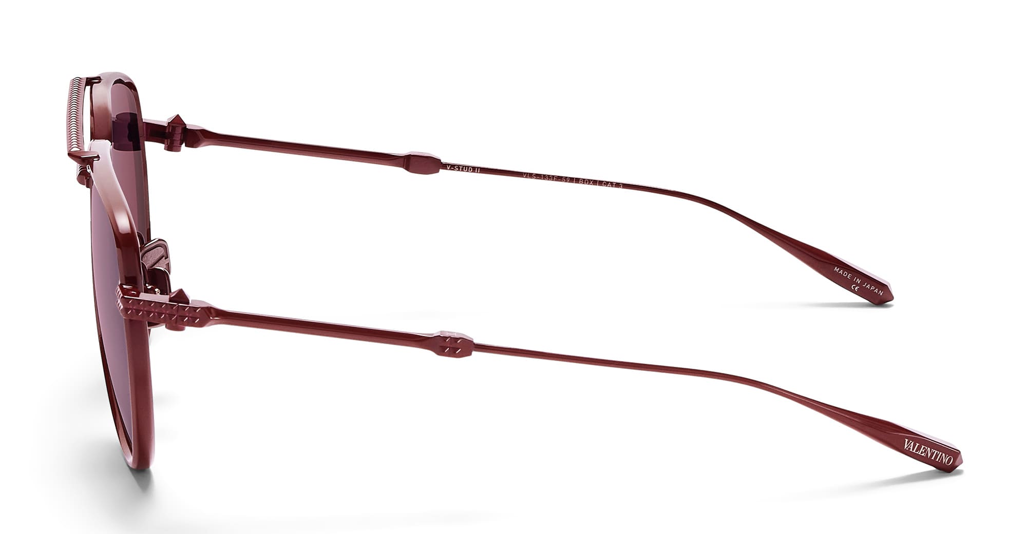 サングラス VALENTINO Woman Sunglasses Burgundy V STUD- VLS 122B BDX Valentino Eyewear V-stud-ii - Bordeaux Sunglasses | italist