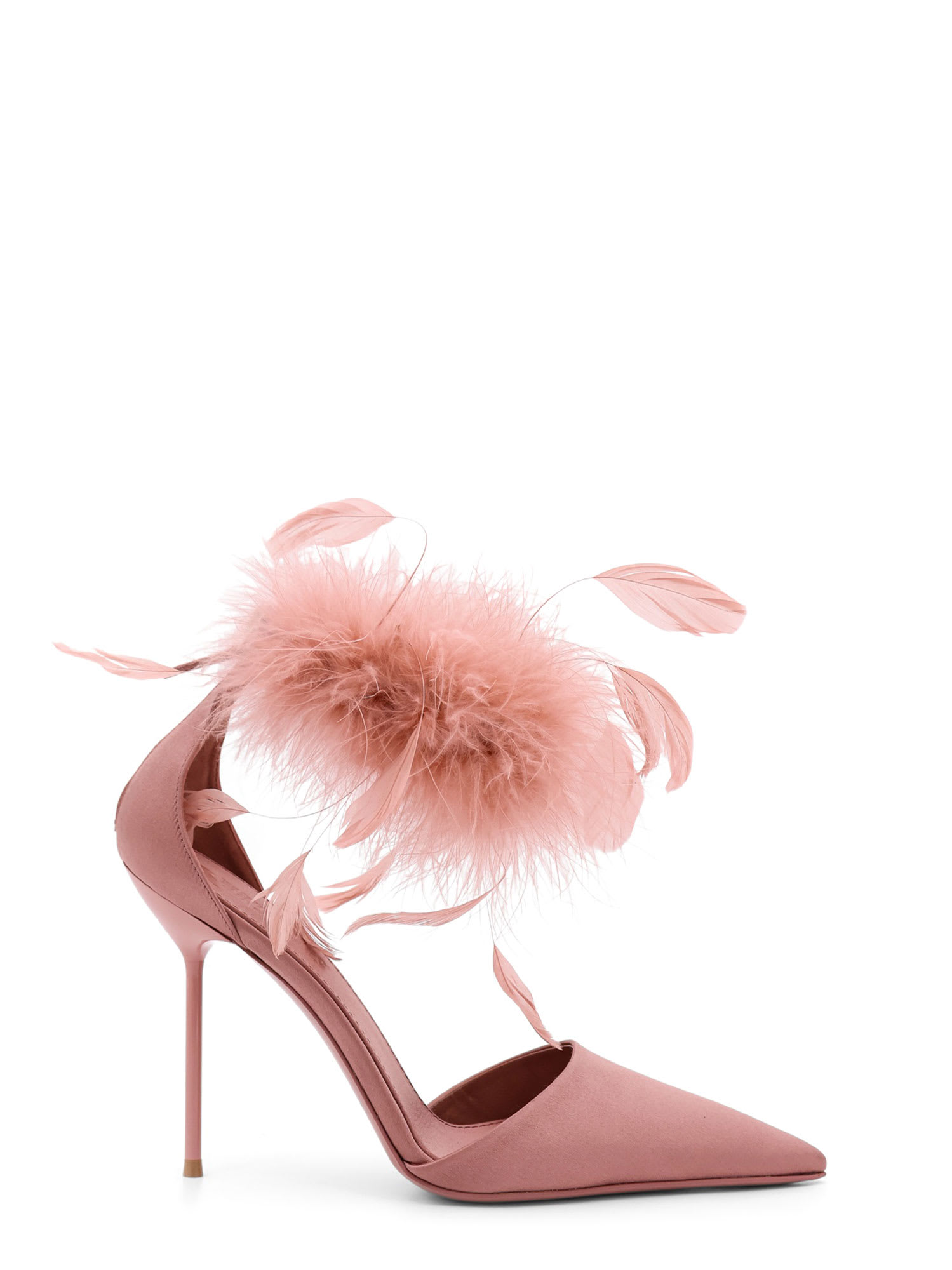 PARIS TEXAS Lidia satin sandals with feather detail レザー Paris Texas Lidia Satin Sandals With Feather Detail